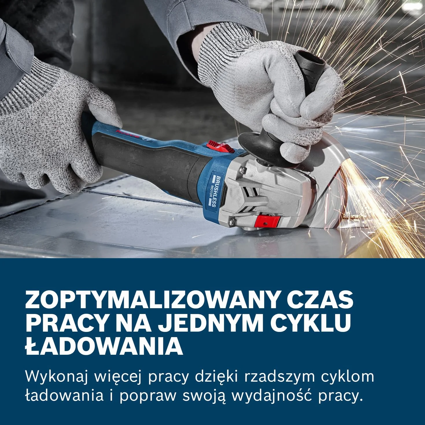 System profesjonalny 18 V firmy Bosch: akumulatorowa szlifierka kątowa GWS 18V-8 (Ø tarczy 115 mm)
