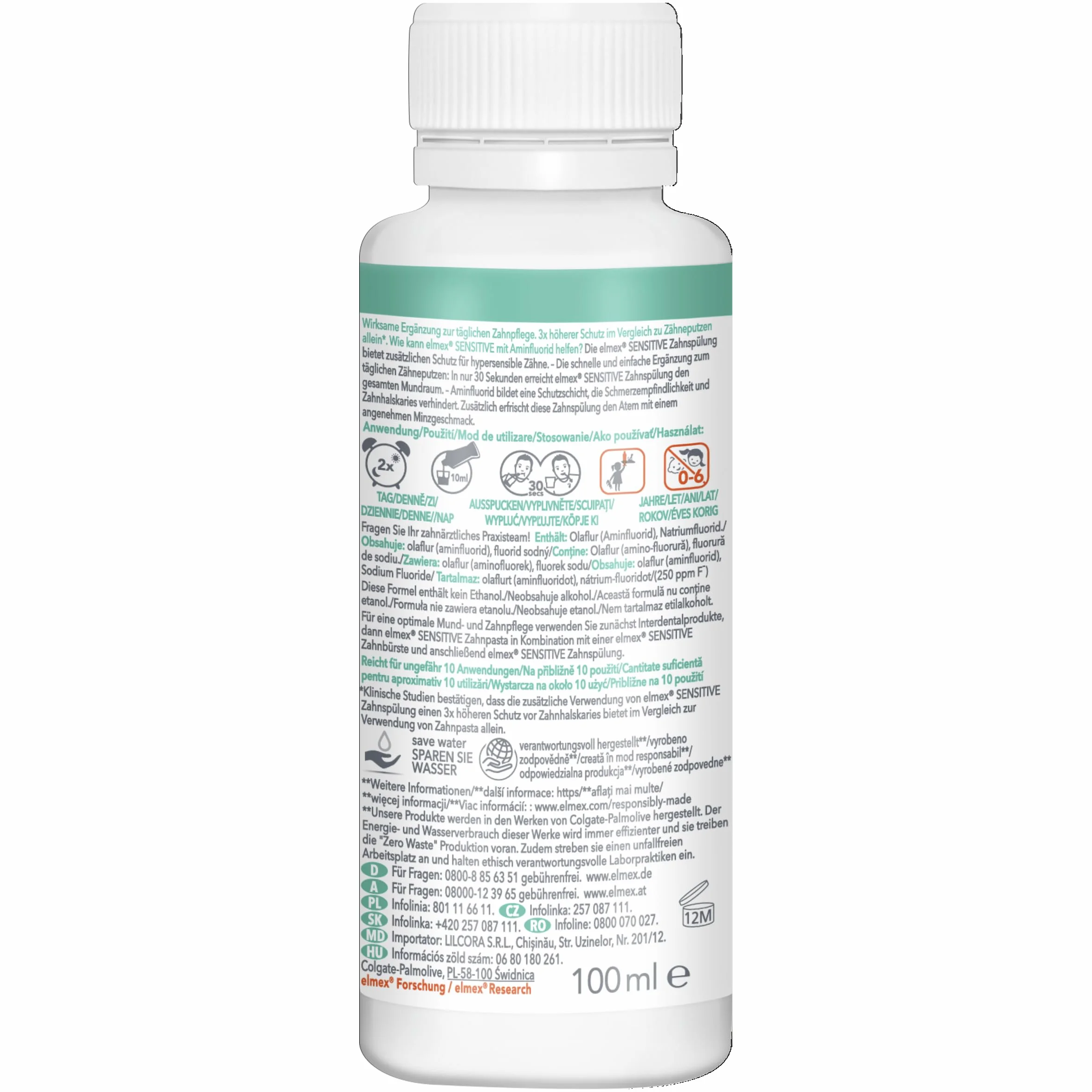 Elmex PL07254A Płyn do Płukania Jamy Ustnej, 100 ml