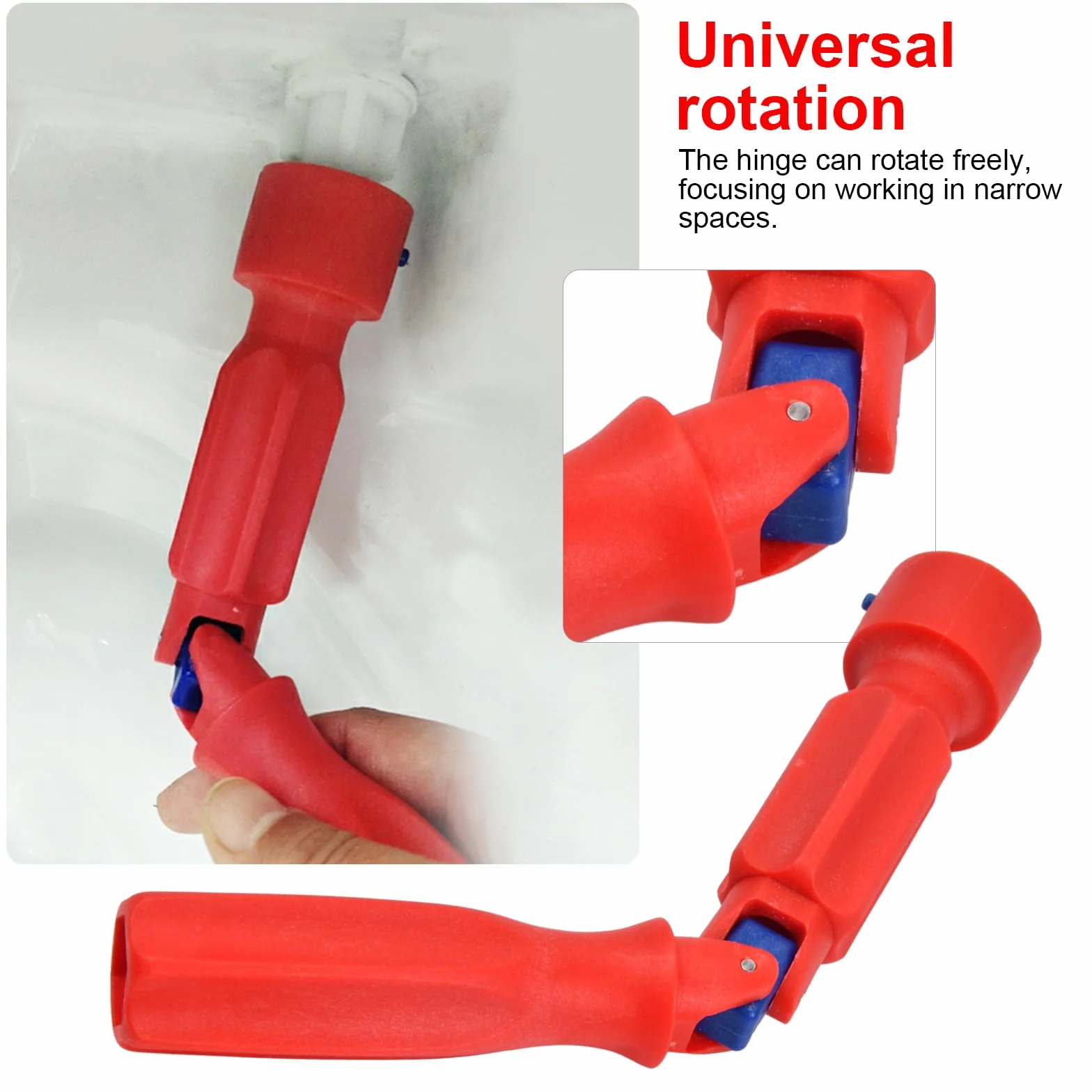 Uniwersalny klucz do instalacji sedesu WC, klucz do naprawy sedesu toaletowego, klucz do sedesu WC, plastikowy klucz montażowy sedesu WC, klucz do deski sedesowej 20 cm, czerwony klucz do