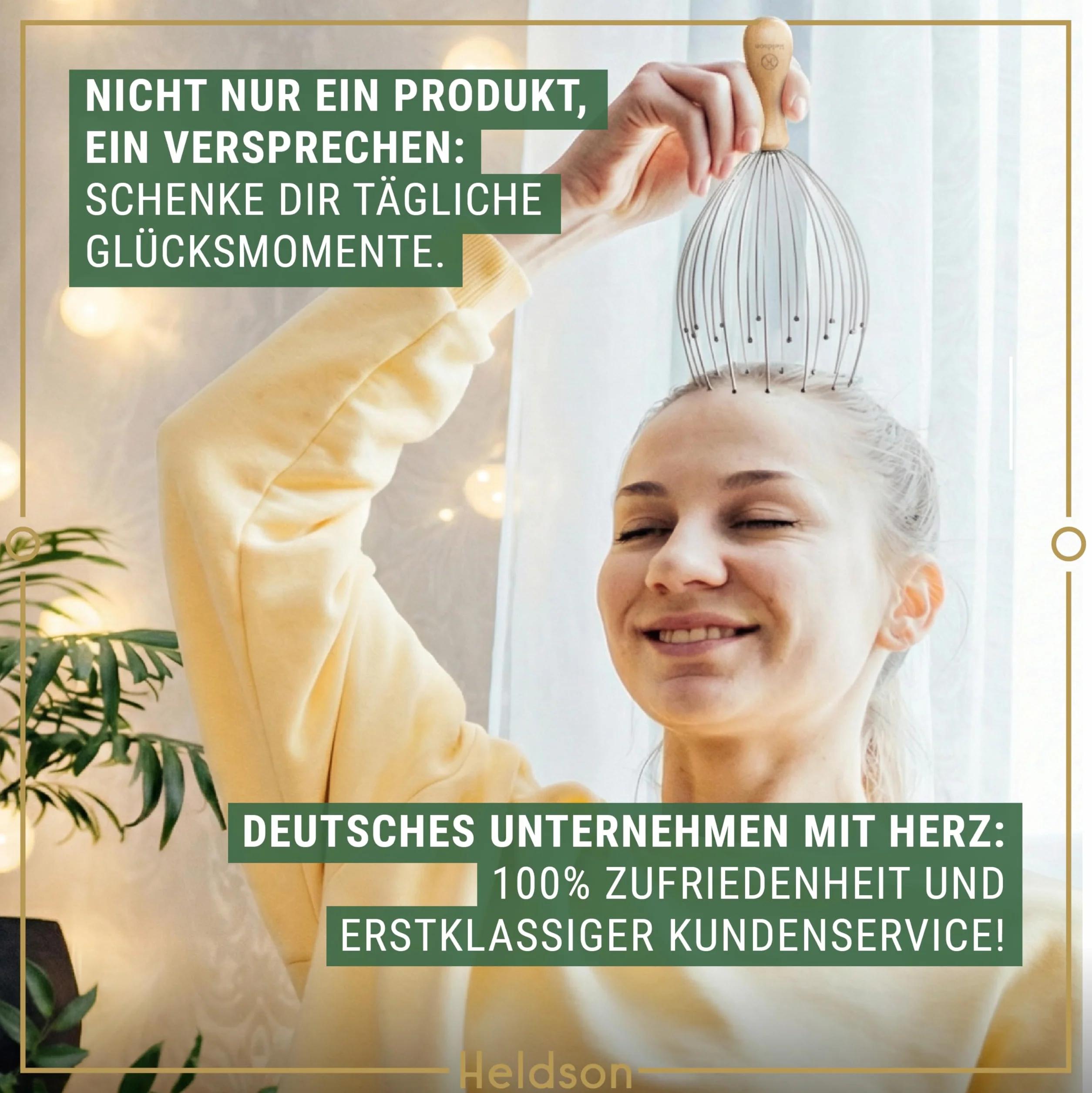 HELDSON® Masażer głowy pająk FSC 100% masażer skóry głowy prezent wellness