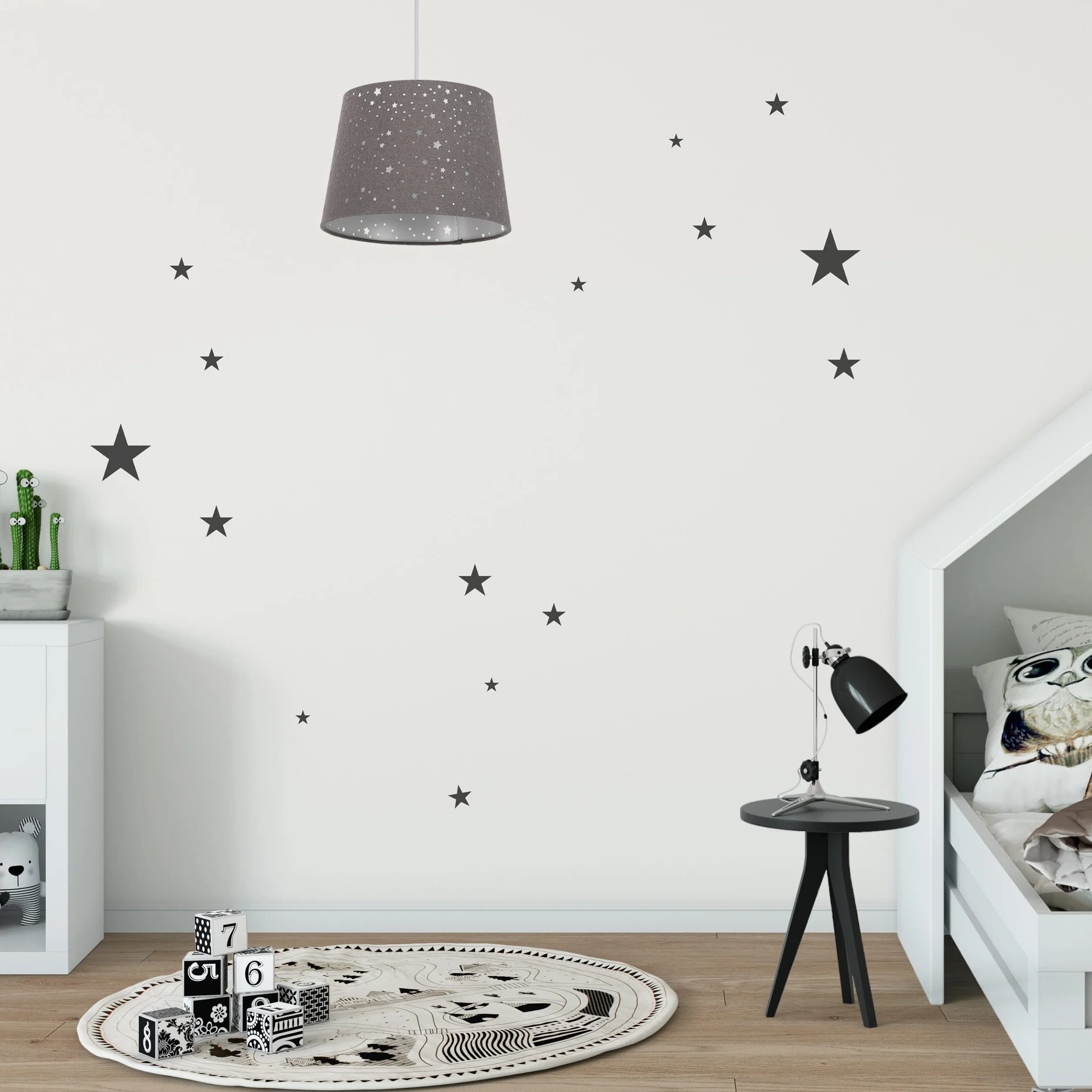 Relaxdays lampa dziecięca gwiazdki wisząca E27 różowa