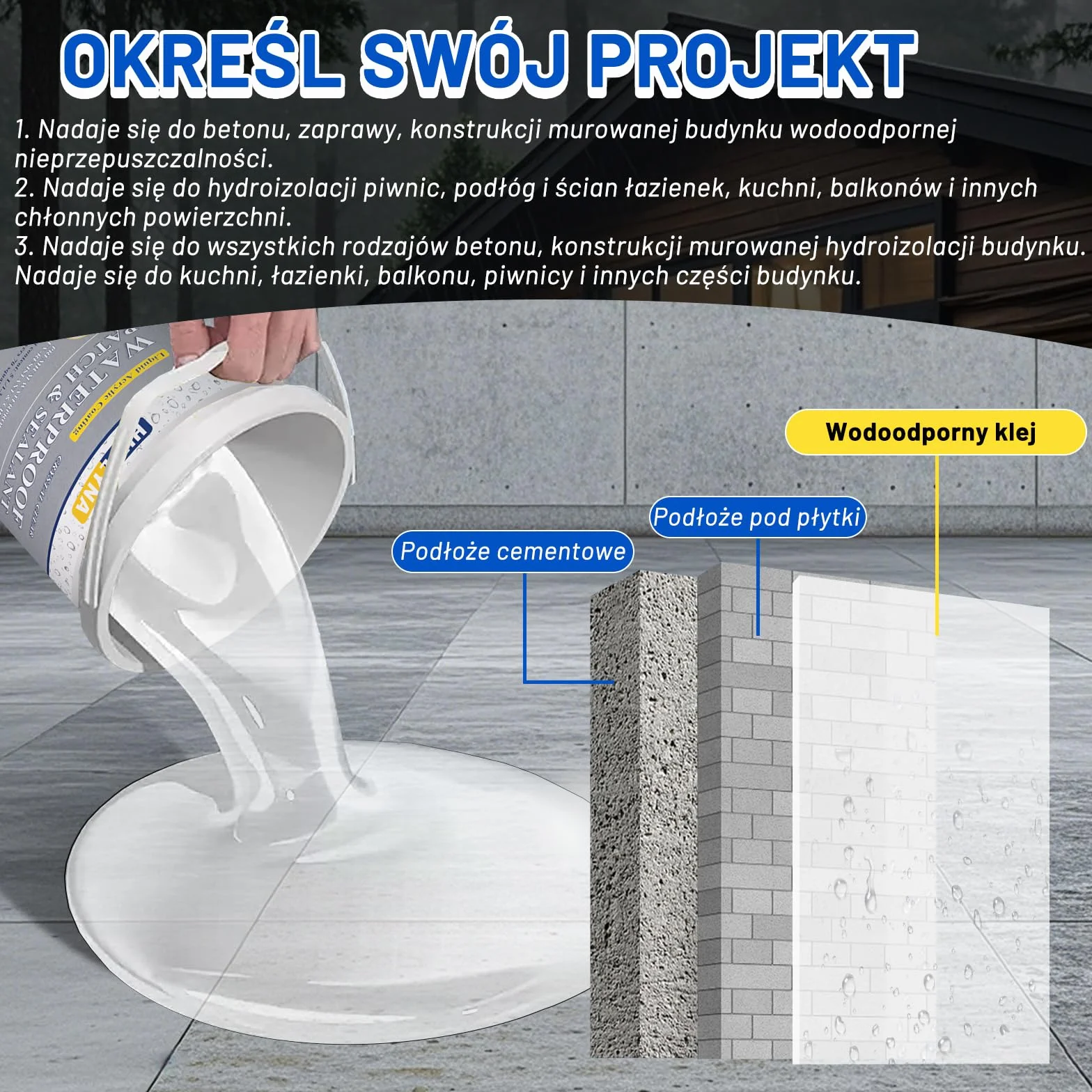 Niewidoczny wodoodporny środek, Hupeyna Wodoodporny uszczelniacz, wodoodporny klej, przezroczysty wodoodporny środek powlekający, przezroczysty wodoodporny klej do wnętrz i na zewnątrz 5KG