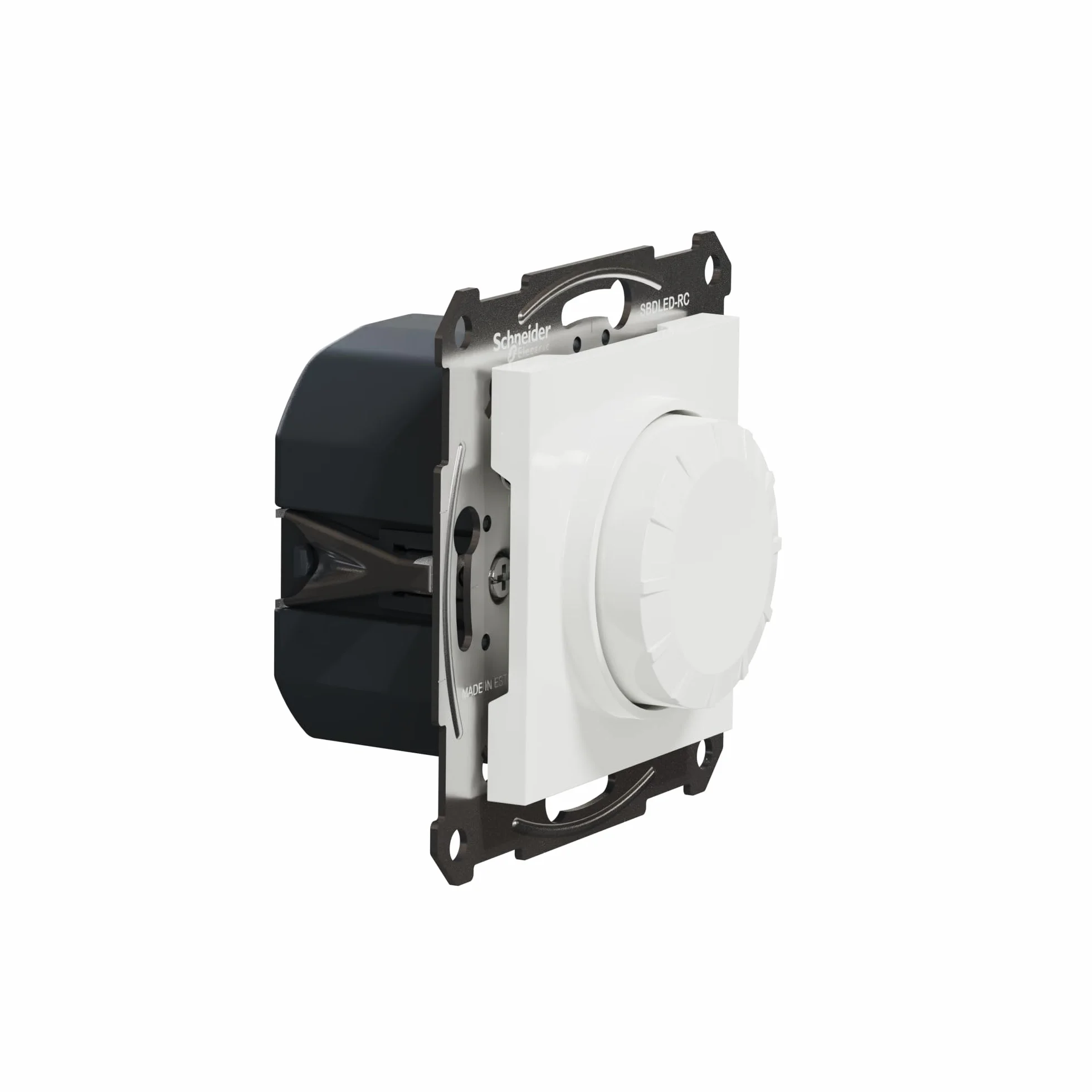 Schneider Electric Asfora EPH6870121D ściemniacz, ściemniacz obrotowy do lamp LED, lampy halogenowe, 230 V, 0-370 W, podtynkowy, sekcja fazy, biały
