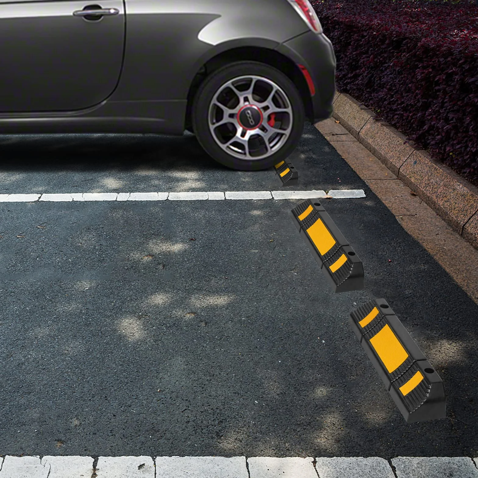 HENGMEI 2 x blokada miejsca parkingowego, gumowy stoper do kół