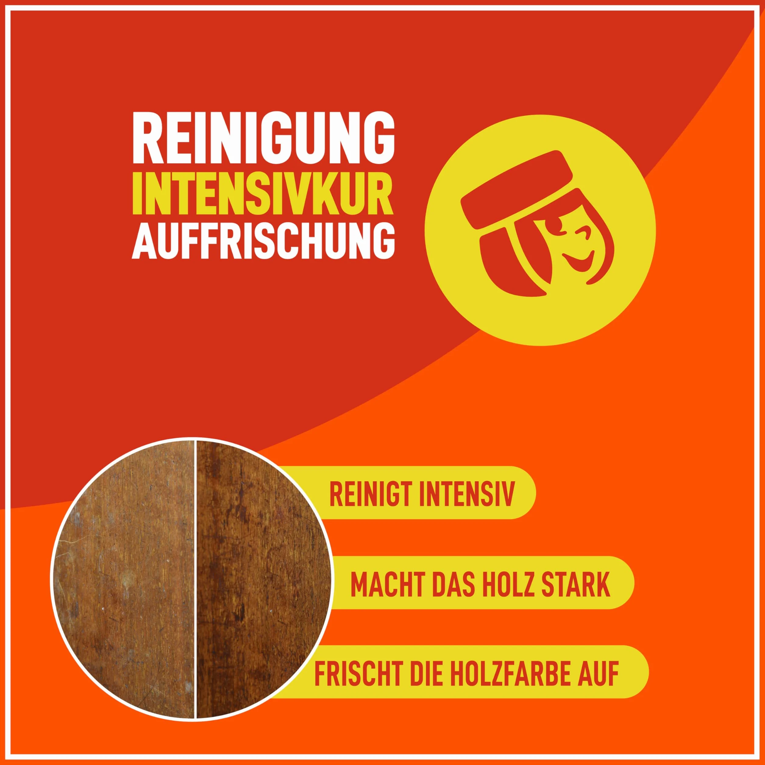POLIBOY Wood Repair – średniobrązowa politura do mebli do lakierowanego drewna – odświeżający kolor – 1 x 100 ml – z bawełnianą ściereczką – Made in Germany