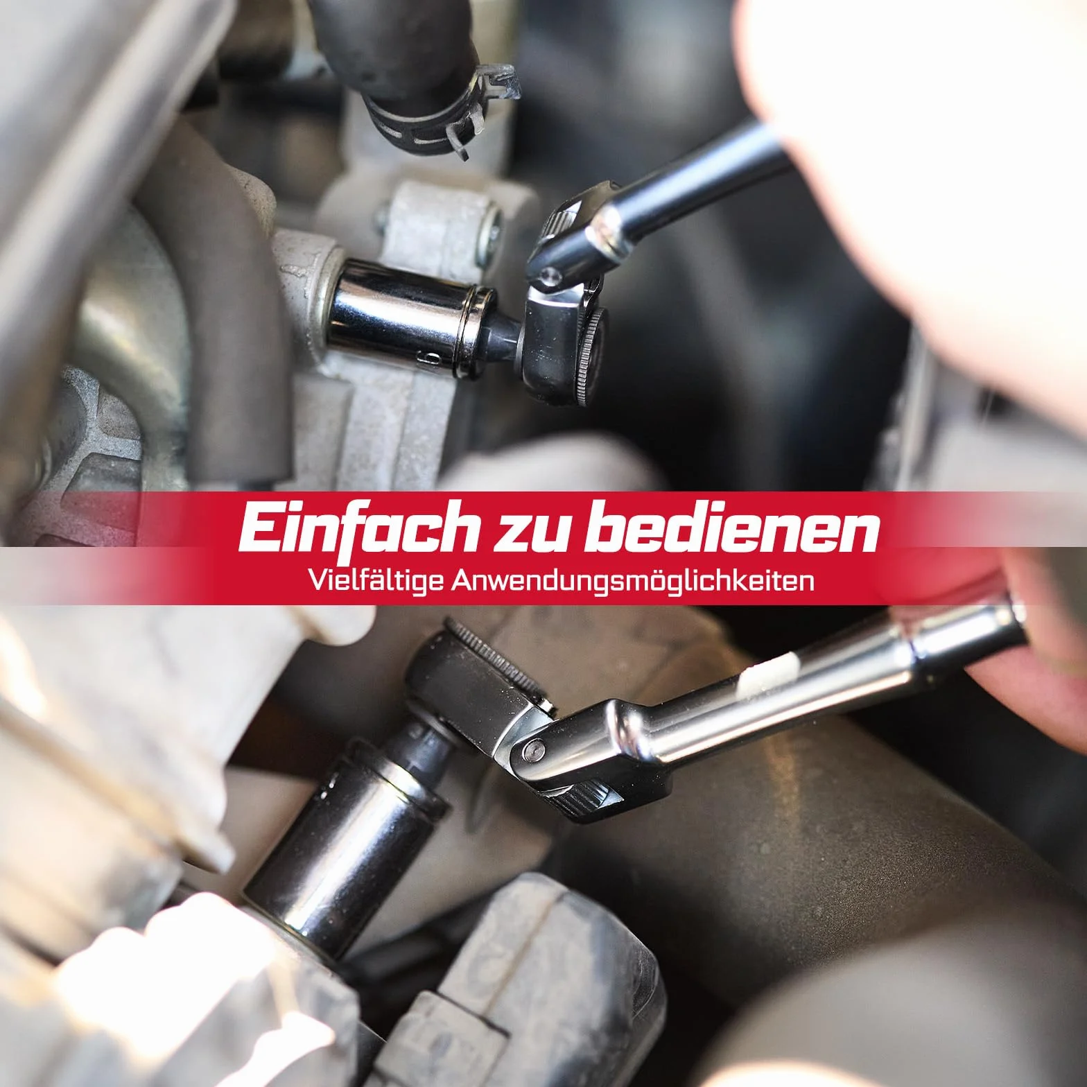 GEINXURN 50-częściowy zestaw mini kluczy z grzechotką, elastyczna ruchoma głowica, przedłużacz z adapterem sześciokątnym, 46-częściowy 25 mm S2 stal magnetyczny zestaw bitów (Phillips/Pozidriv/Torx