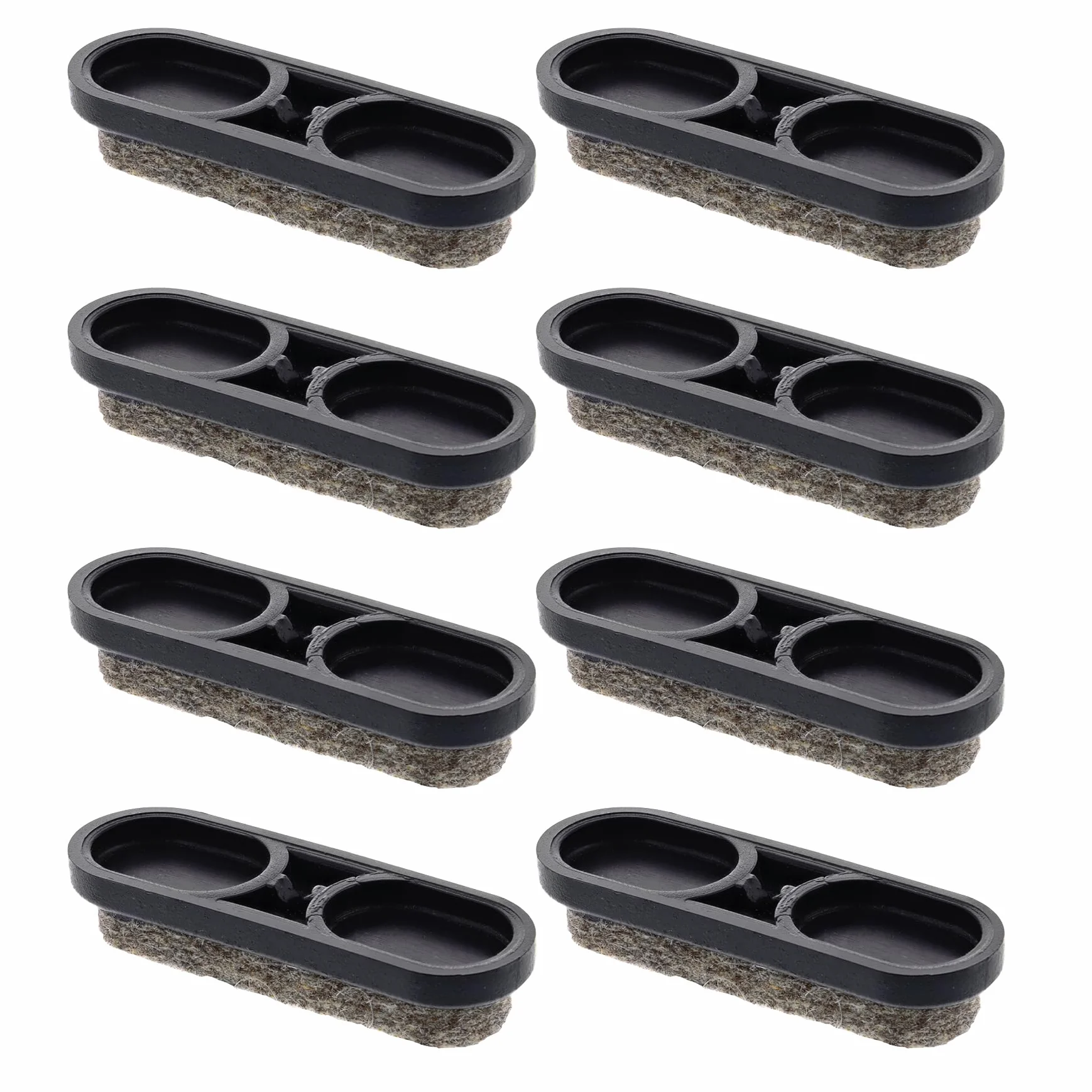 Wagner QuickClick® Tandem ślizgacze filcowe do mebli, zestaw 8 wymiennych ślizgaczy, filcu wełnianego, 39 x 12 mm, do podstawy 32 x 15 mm, Made in DE - 15899000