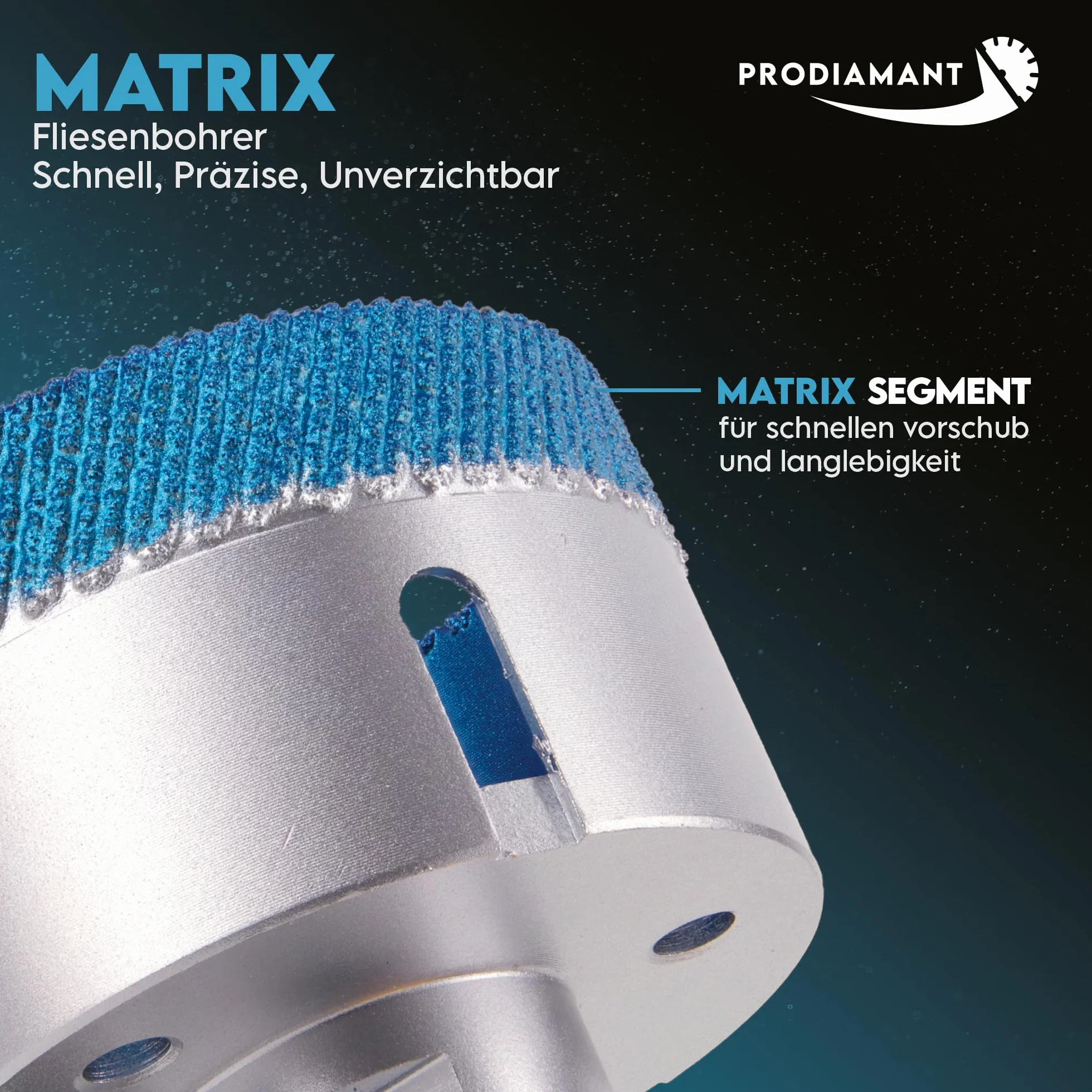 PRODIAMANT Matrix wiertło do płytek ø 42 mm PD-MATRIX diamentowa koronka wiertnicza do płytek, ceramiki, gresu i kamienia naturalnego z uchwytem M14 do szlifierek kątowych