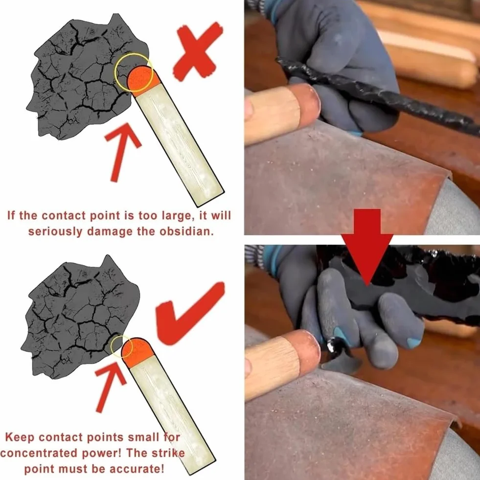Obsydian Crafting Stone Age Toolkit FlintKnapping Tools dla profesjonalistów i początkujących