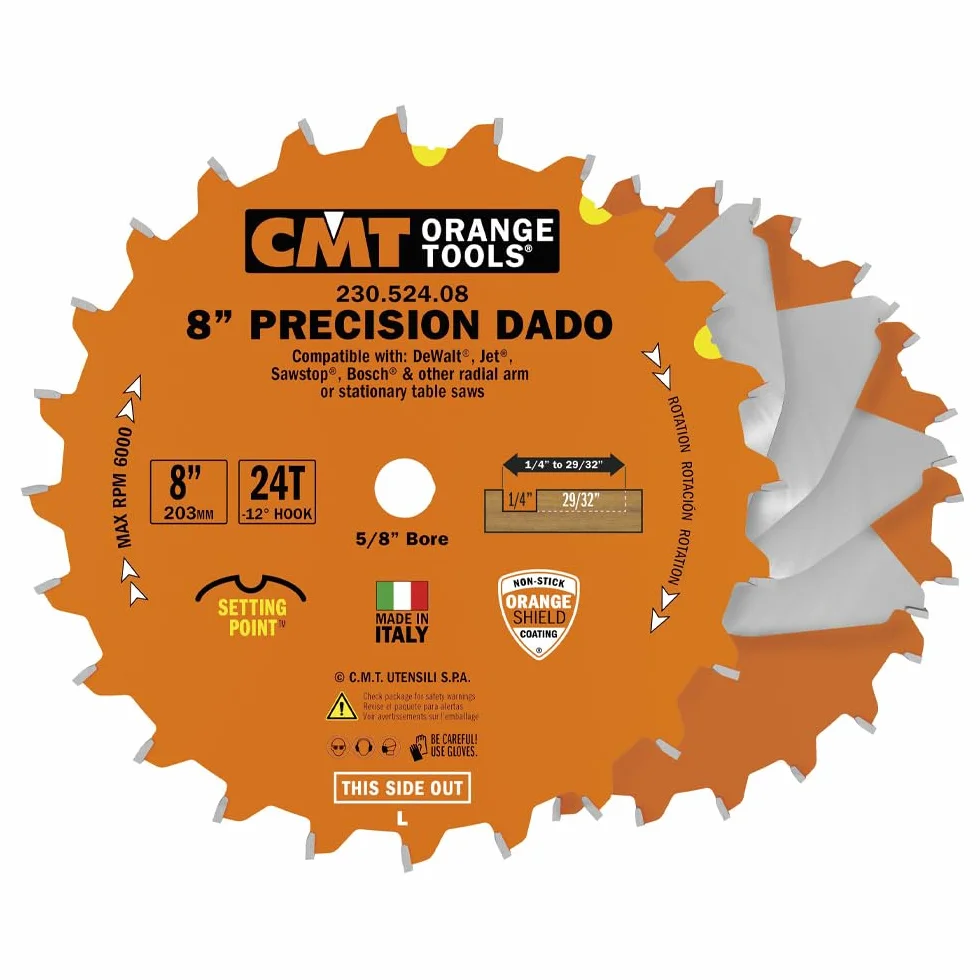 Cmt Precyzyjne zestawy dado 8 cali x 24 x 5/8 cala