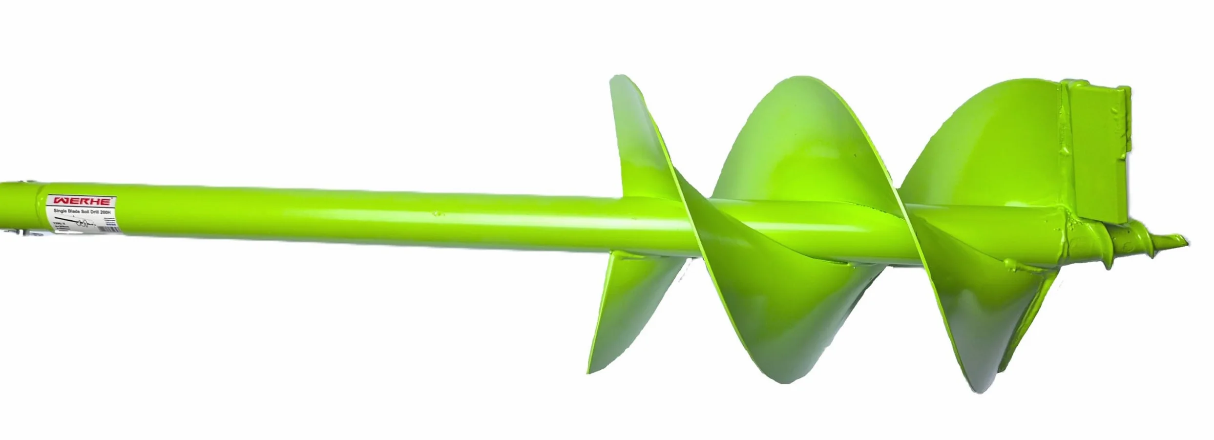 WERHE świder ziemny 200 mm z ostrzy z węglika, SDS Plus, 80 cm | ostrza z węglika wolframu, pojedyncza spirala, 20 mm chwyt z adapterem, głębokość robocza 36 cm, do sadzenia drzew