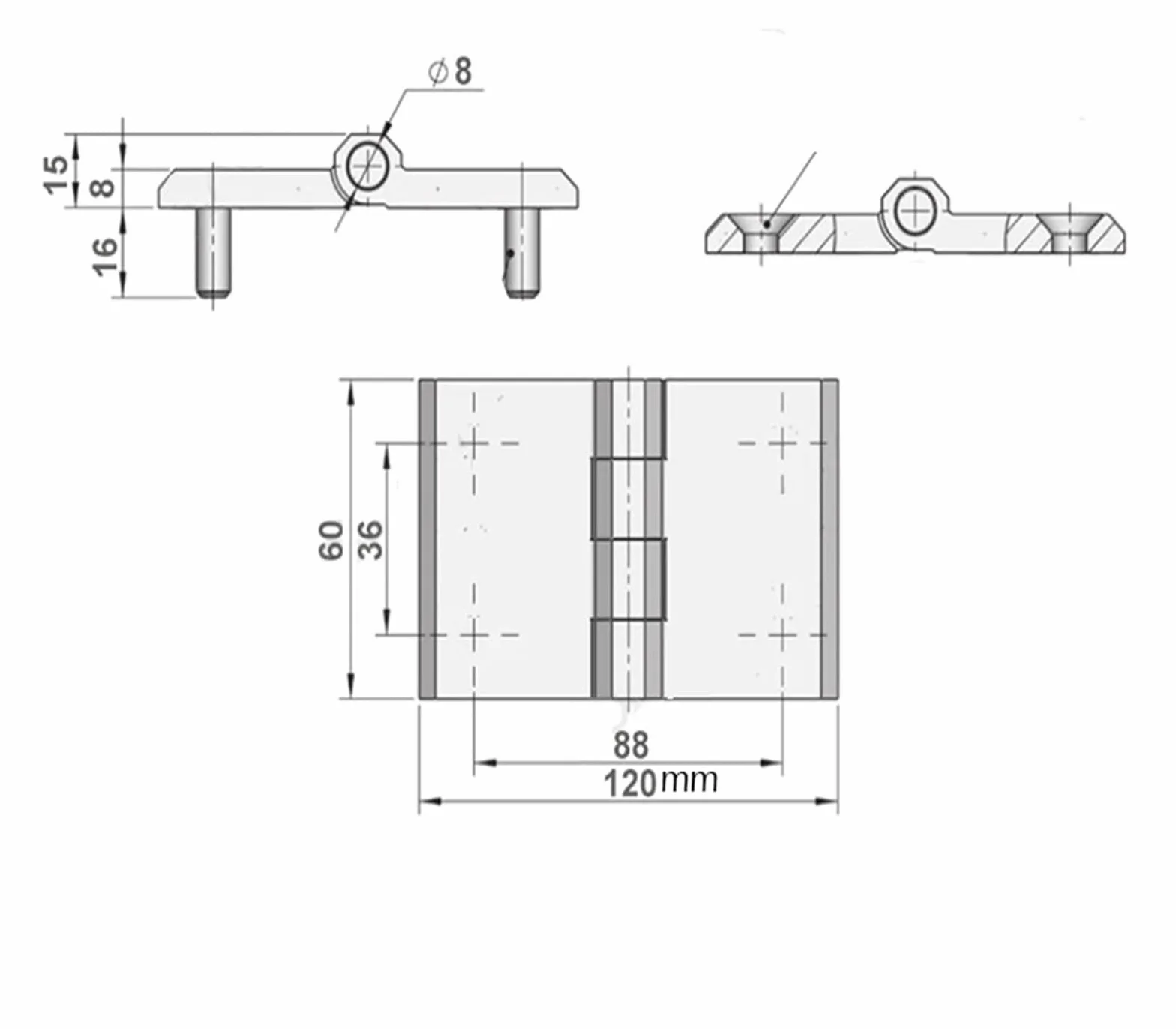 120 x 60 mm szafka rozdzielcza PS skrzynka sterująca zawias drzwi obudowa na instrumenty okucia część sprzętowa z prętem śrubowym (styl jednoczęściowy)