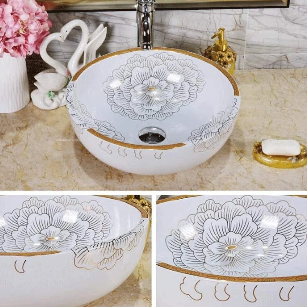 Szafka Pod Umywalkę Z Umywalką, Umywalka Nablatowa, Porcelanowa Umywalka Nablatowa, Ceramiczna Miska Ustępowa, Umywalki Łazienkowe 15 Cali