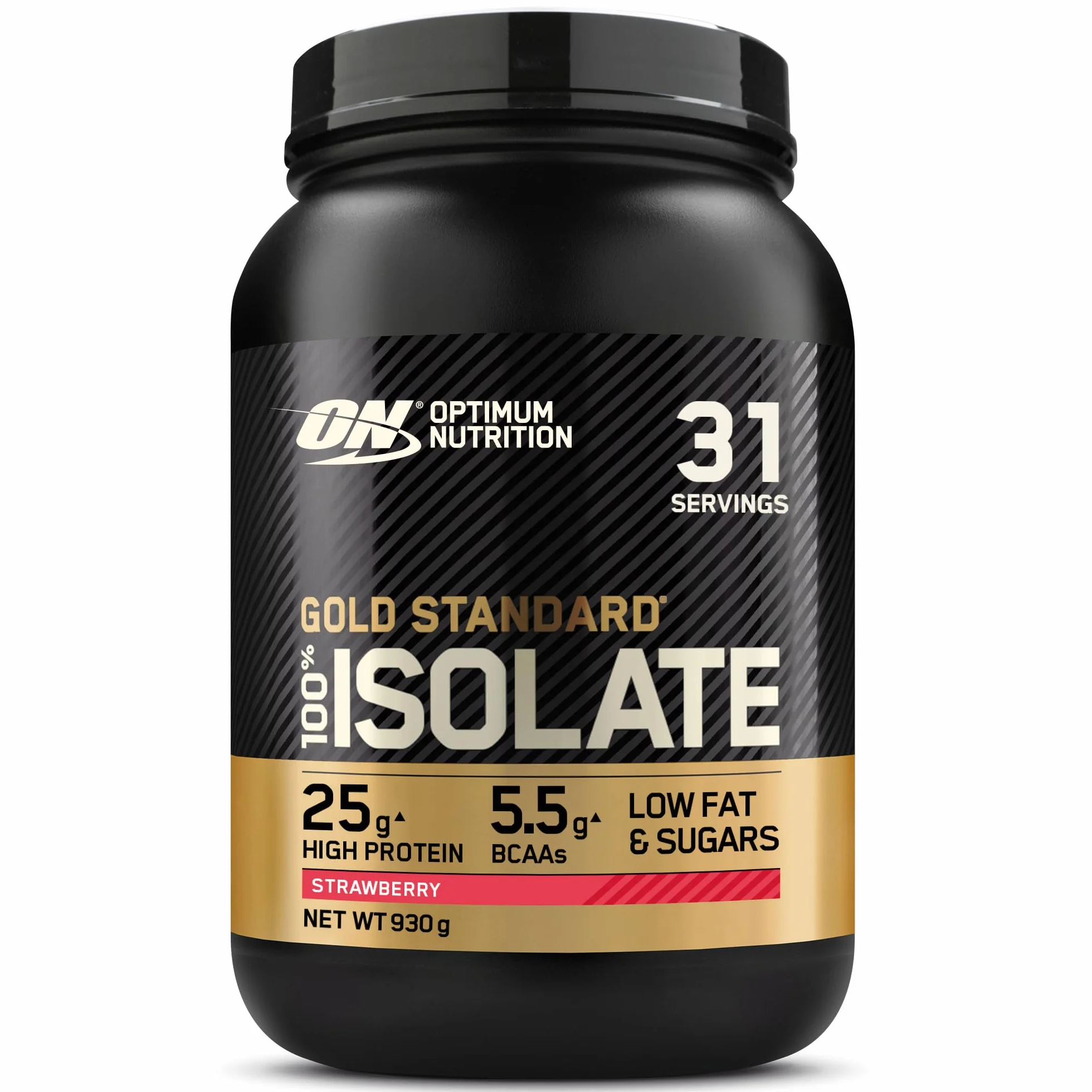Optimum Nutrition Gold Standard 100% Isolate Izolat Białka Serwatkowego BCAA Glutamina Truskawka 31 Porcji 930 g