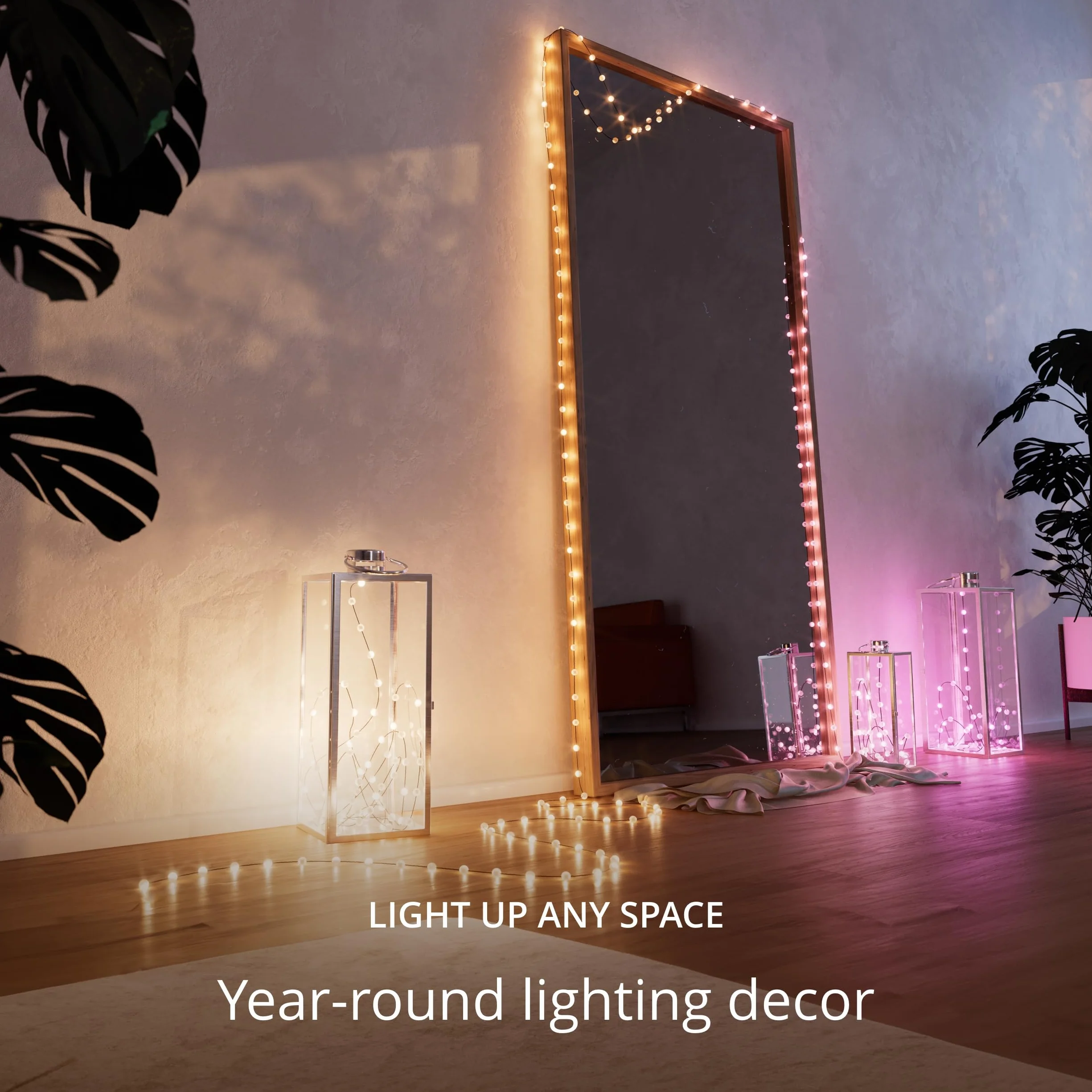 Twinkly Struny USB-C Pearls 100 diod LED RGB świąteczne lampki kompatybilne z Alexą Google Home 6 m