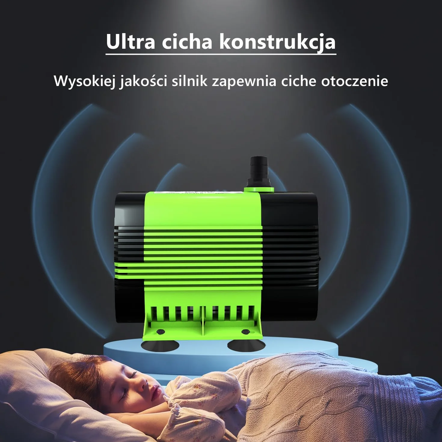 Pompa zanurzeniowa do wody Lnicez - wydajna mała pompa zanurzeniowa (50W 3500L/H) z pompą wodną do akwarium o wysokości podnoszenia 2,8 m, 5 dysz do fontann ściennych, rur, akwariumKabel 1,8 m