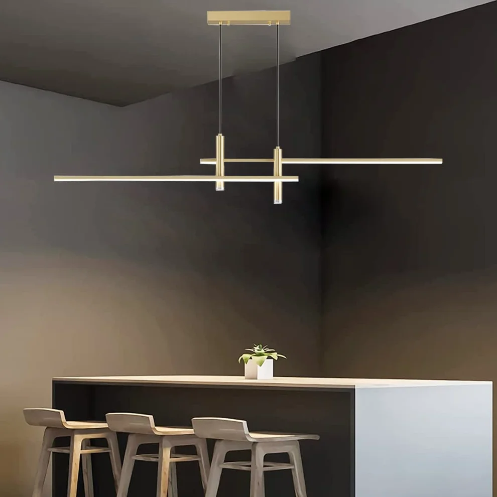 Lanekd Żyrandole/Lampy wiszące LED Nowoczesne Oświetlenie Stolu Jadalnia Przyciemniane Złoto Lampa Wisząca Kuchnia Regulowana Wysokość Sufit Żyrandol do Jadalni Biuro Salon Lampa Wisząca Liniowa