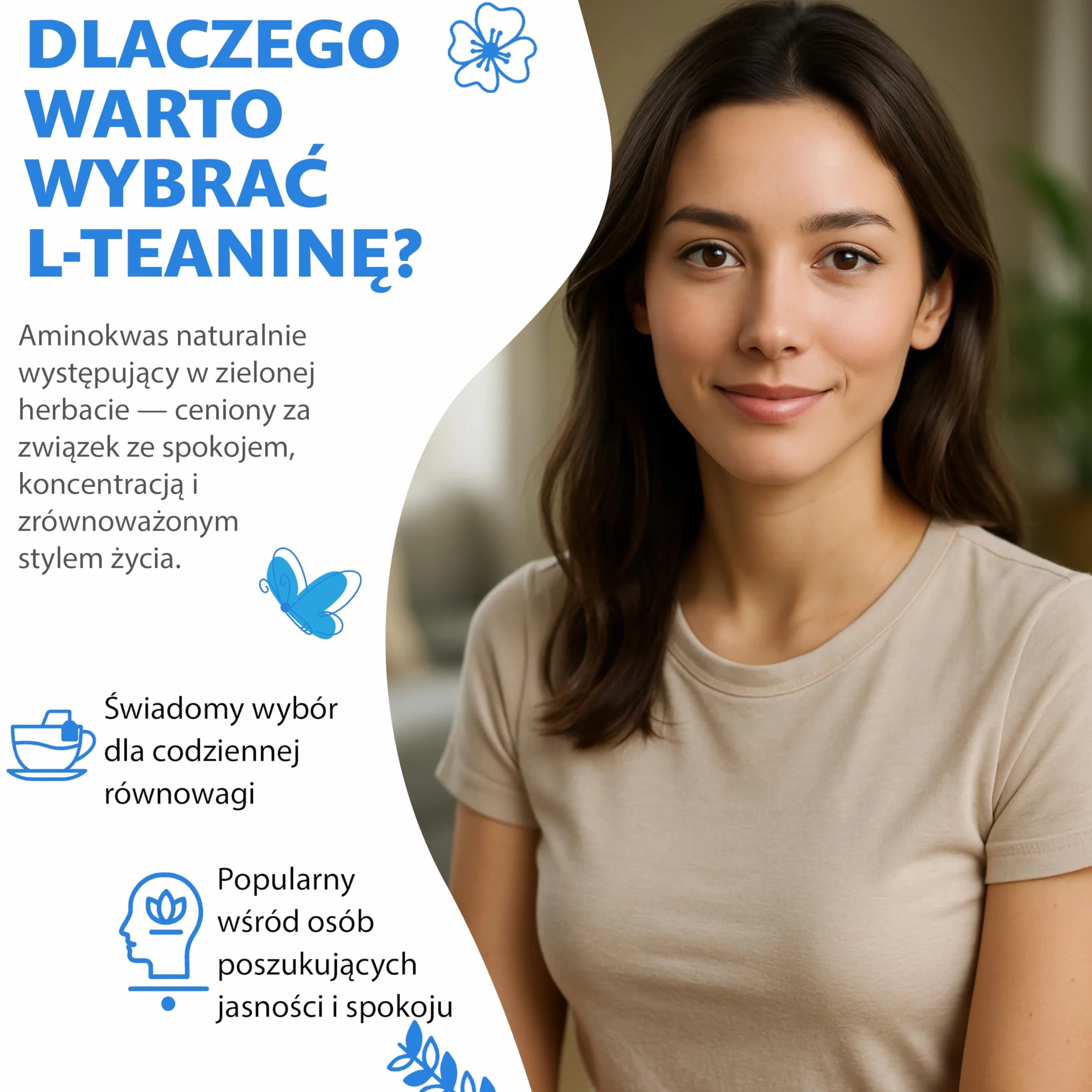 L-Teanina 200 mg – 240 Kapsułek Wegetariańskich – Aminokwas o Wysokiej Mocy z Zielonej Herbaty | Zapas na 8 Miesięcy | 98% Czystości, Bez Dodatków | Wyprodukowano w Danii