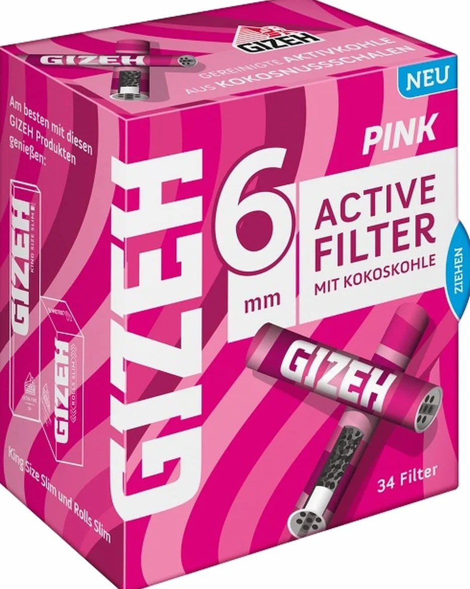 Gizeh Pink Activ filtr 6 mm 10 pudełek po 34 filtry