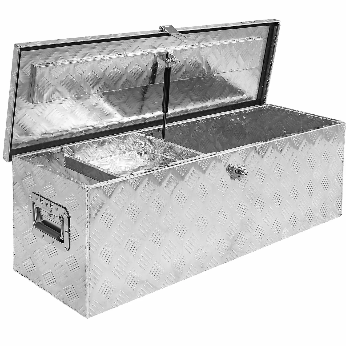 Trucky Zestaw D100 + schowek do zawieszania, skrzynka narzędziowa, skrzynka na przyczepę, aluminiowa skrzynka na przyczepę, pojemnik aluminiowy, pojemnik na wkładkę, pojemnik na przybory