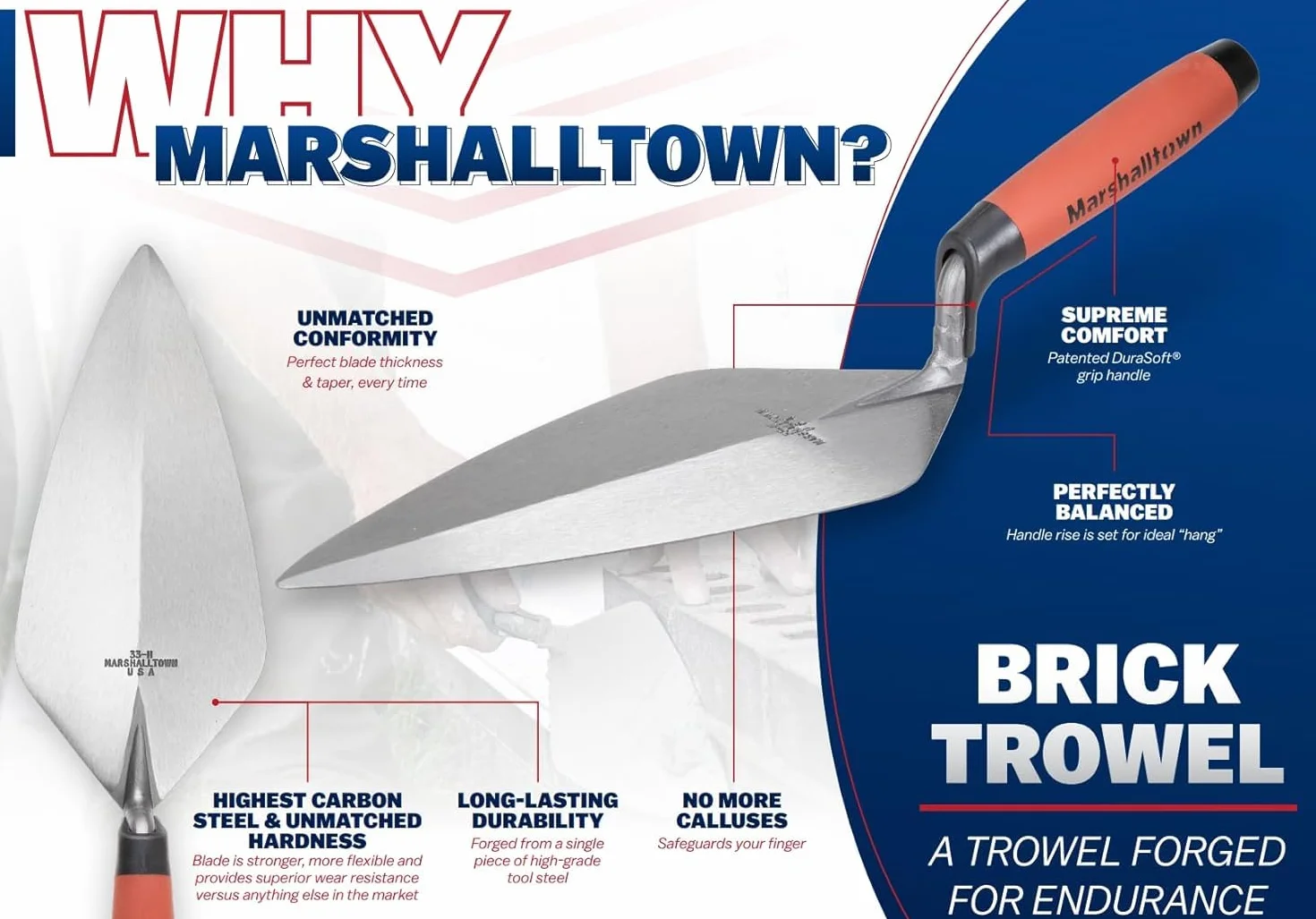 Marshalltown M/T1911D M1911D Kielnie ceglane - wzór Philadelphia, tkanina 02, 28 cm
