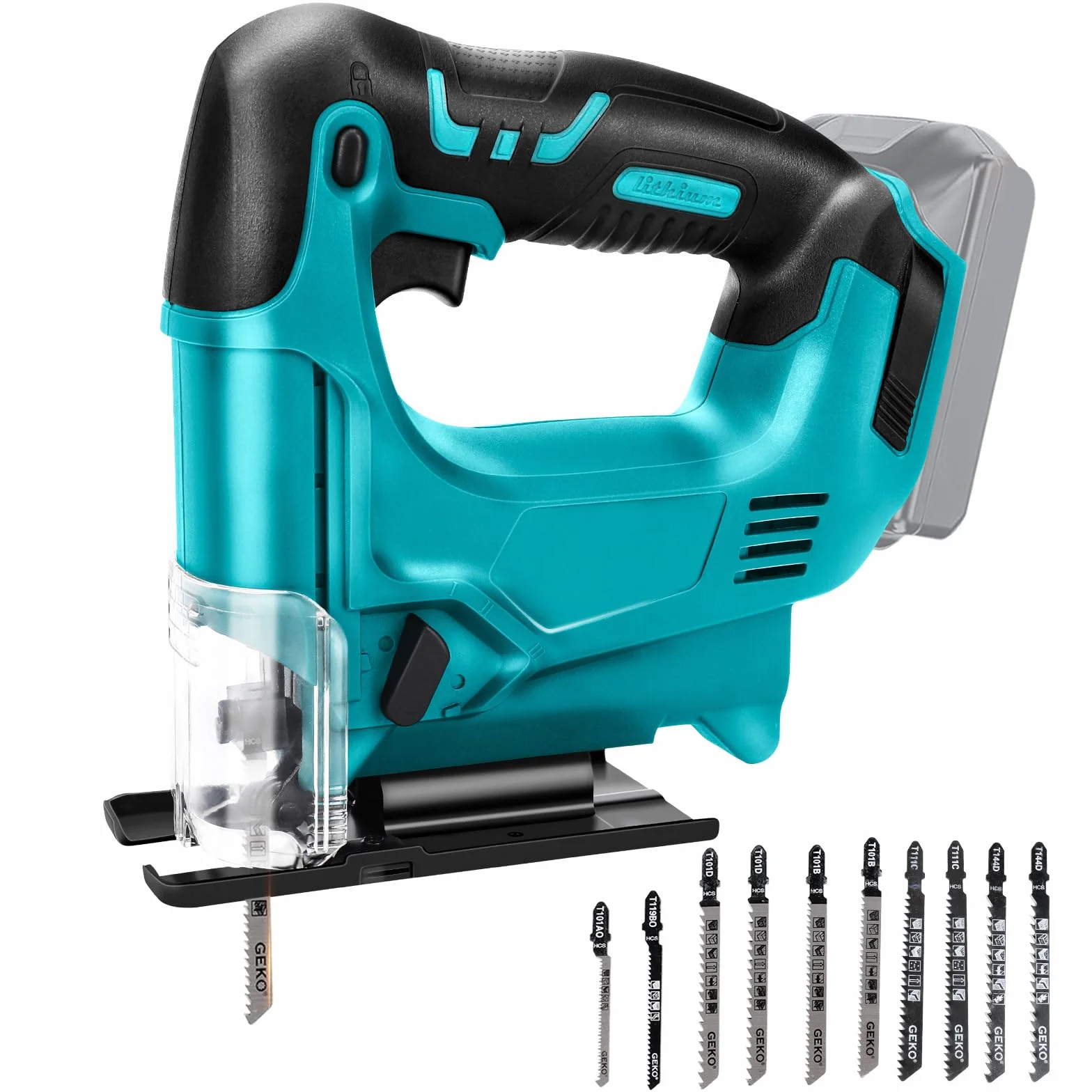 Akumulatorowa wyrzynarka do akumulatora litowego Makita 18 V, elektryczna wyrzynarka z 5 brzeszczotami, zmienna prędkość, do cięcia drewna, tworzywa sztucznego i metalu (baterie nie wchodzą w zakres