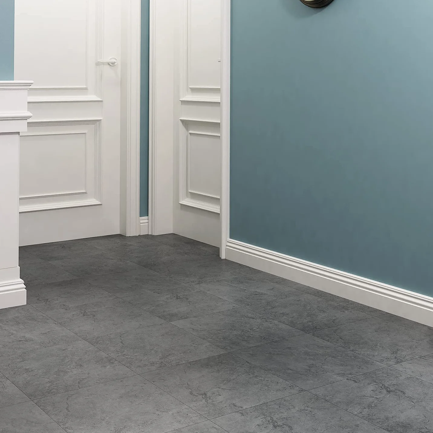 Livelynine 32 szt. płytki podłogowe samoprzylepne winylowe płytki podłogowe szare 30 x 30 odkleić i przykleić winylowe płytki podłogowe wodoodporne podłogi kuchenne płytki podłogowe łazienkowe samoprzylepne płytki podłogowe efekt szary kamienia