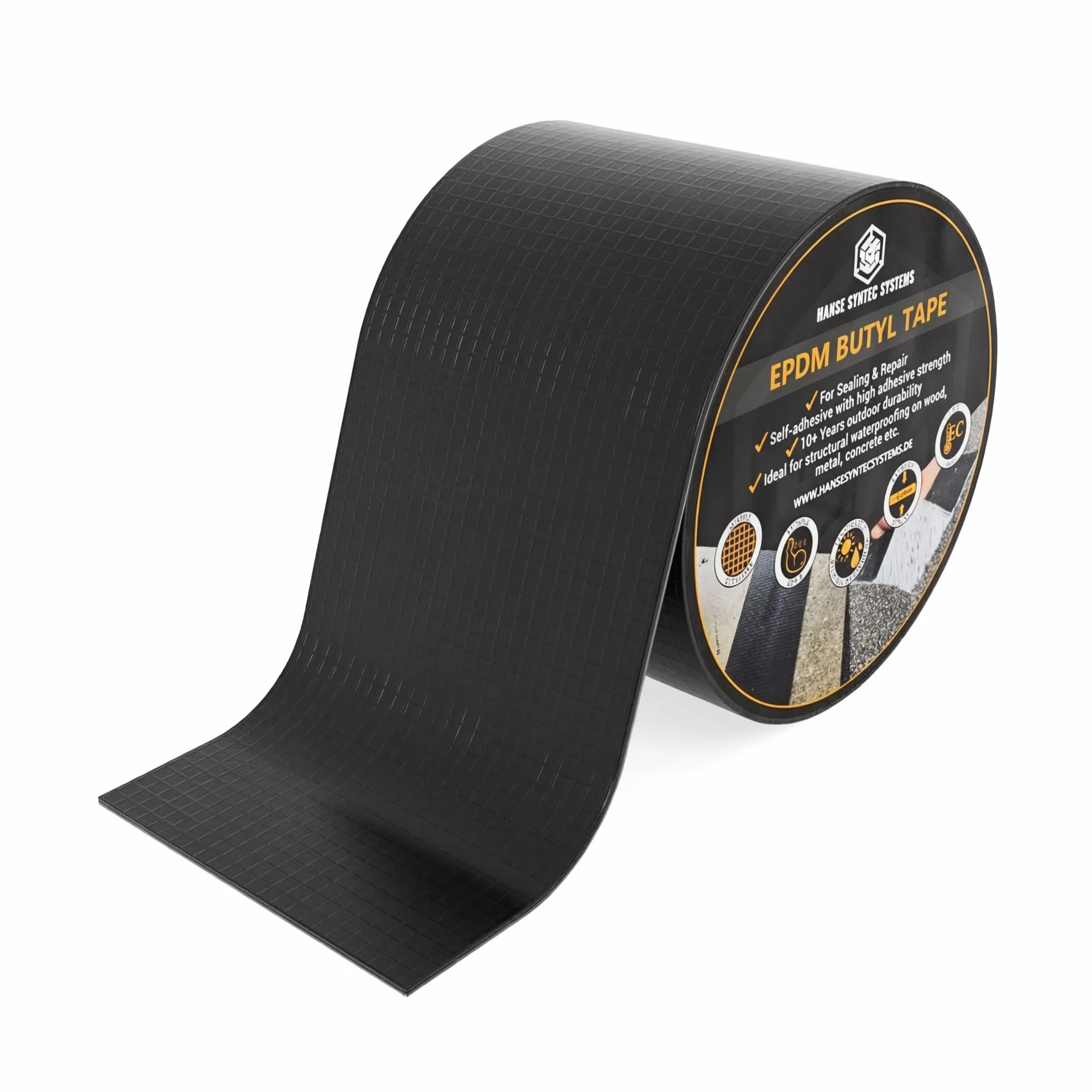 Taśma Butylowa EPDM 10cm x 5m Wodoodporna Naprawcza Dach Rynny Beton PVC Odporna na UV