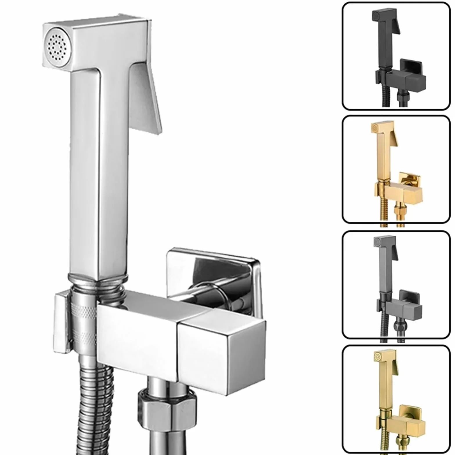 Złoty mosiężny kran bidet, prysznic ręczny do toalety, higieniczny prysznic, kran z zimną wodą, samoczyszczący (złoty)