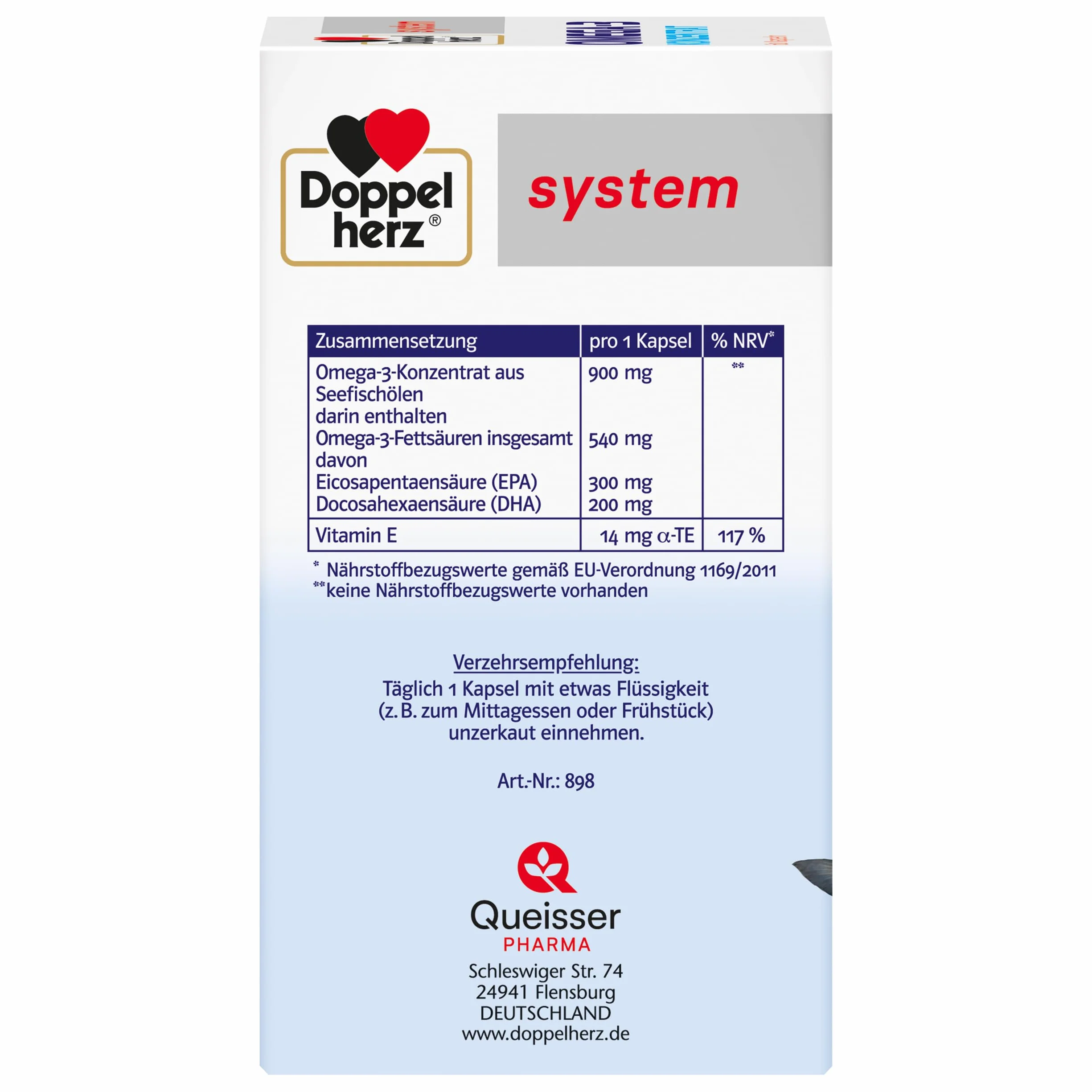 Doppelherz system OMEGA-3 KONZENTRAT, 60 kapsułki
