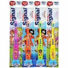 Signal Kids szczoteczka do zębów dla dzieci w wieku 0-6 lat, pielęgnacja zębów dzieci, z ultramiękkim włosiem, sortowana pod względem koloru, 1 sztuka