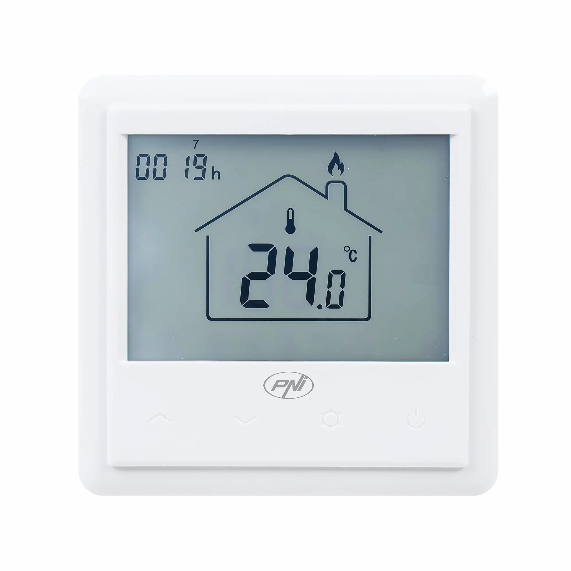 PNI Wbudowany inteligentny termostat CT25PE WiFi, sterowanie internetowe, elektryczne ogrzewanie podłogowe, Tuya Smart Mobile Appation, biały, 86 x 44 x 86 mm
