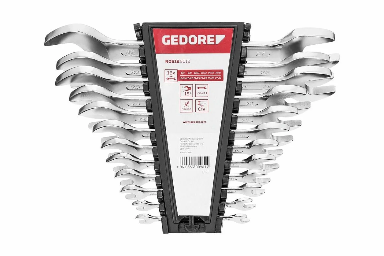 GEDORE red Zestaw kluczy płaskich 12-częściowy SW 6-32 mm metryczny krótki