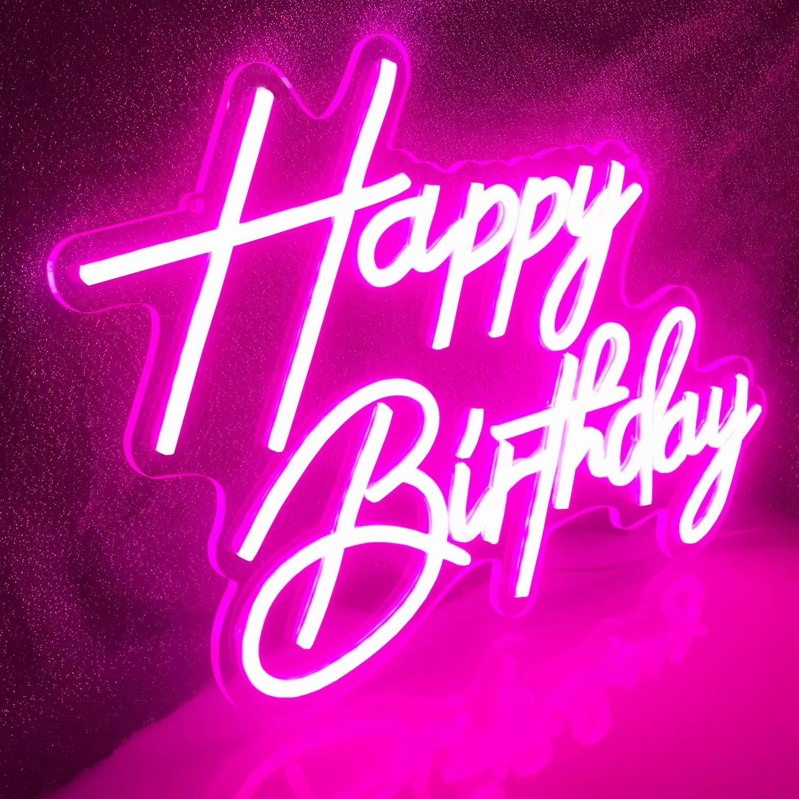Różowy Happy Birthday Neon Light Party Birthday Light niespodzianka Jasny miękki przełącznik może kontrolować moc z regulowanego gniazda USB dla wygodnego transportu