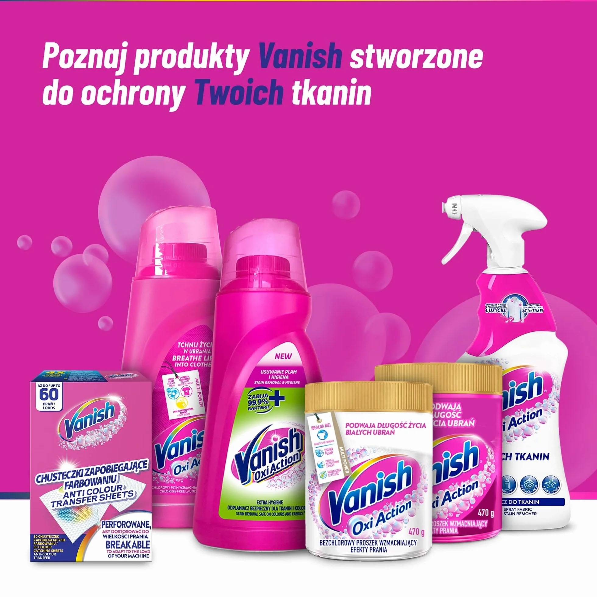 Vanish Gold Color Protect Chusteczki Zapobiegające Farbowaniu (40 prań)