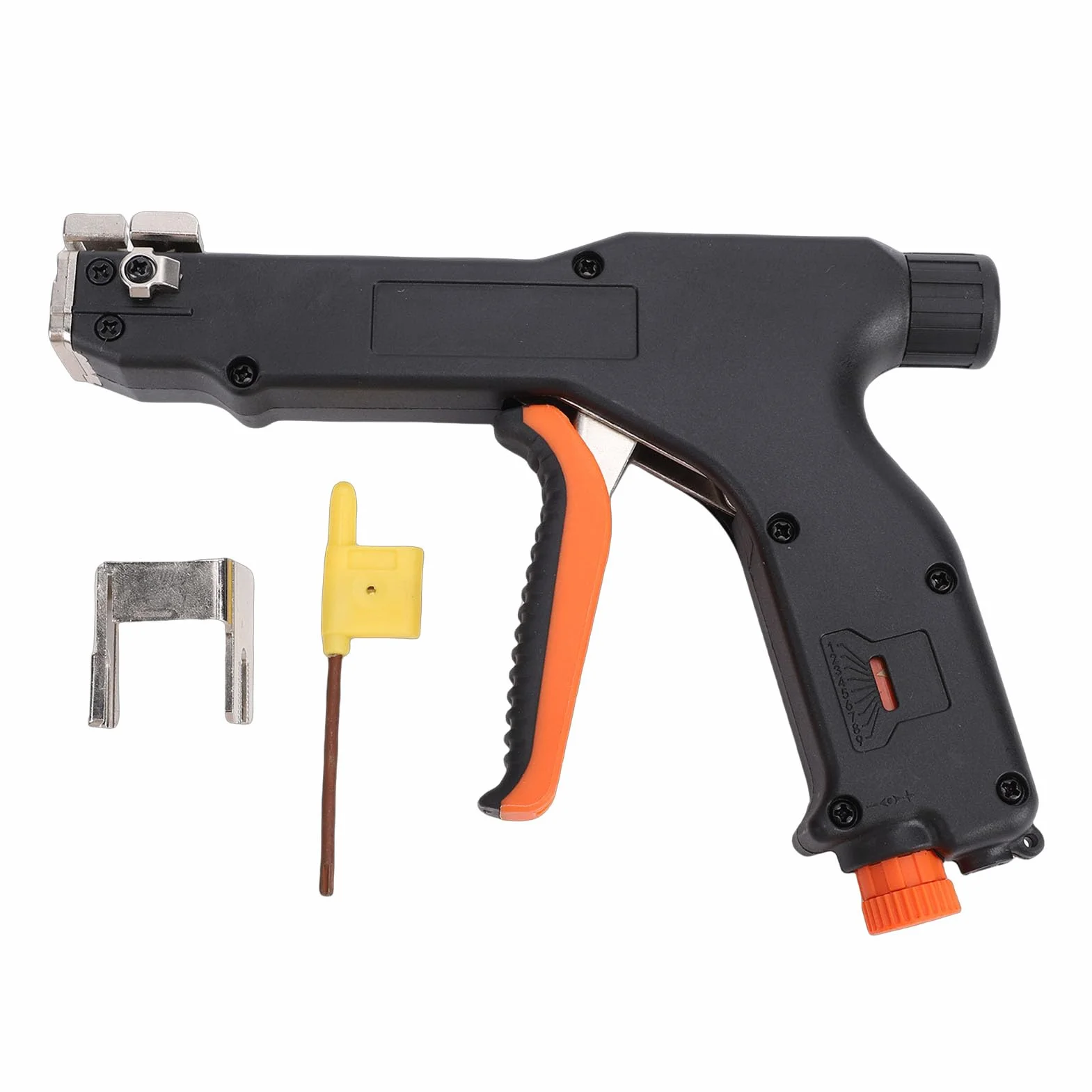 Pistolet do opasek kablowych, samoblokujący, regulowany zacisk ze stali wysokowęglowej, funkcja utrzymywania długości od 2 do 12 mm, odpowiedni do nylonowych opasek kablowych