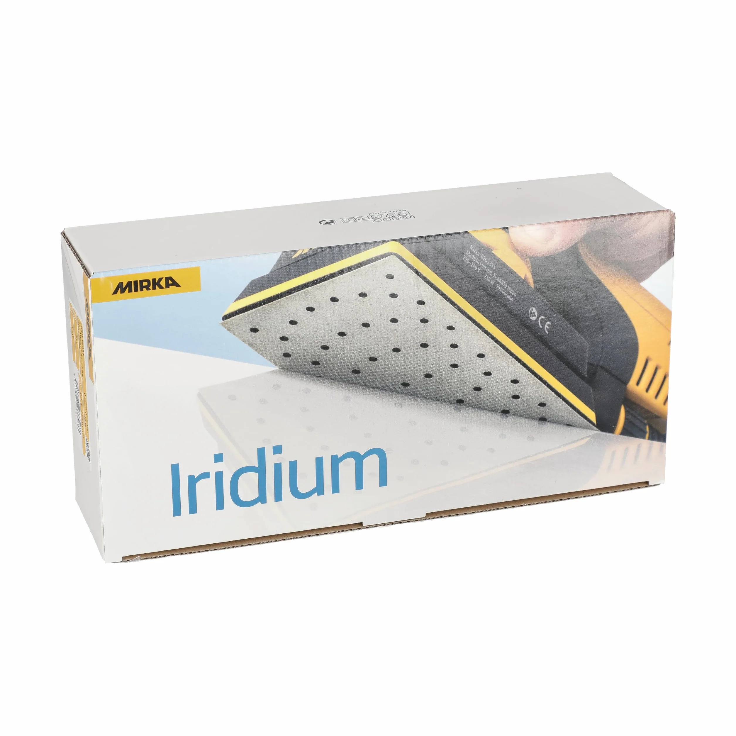 Mirka papier ścierny Iridium 93x180 mm rzep 45 otworów 120 grit | Papier ścierny Mirka Iridium 120 ziarnistość do szlifowania farb szpachli drewna stali i tworzyw sztucznych