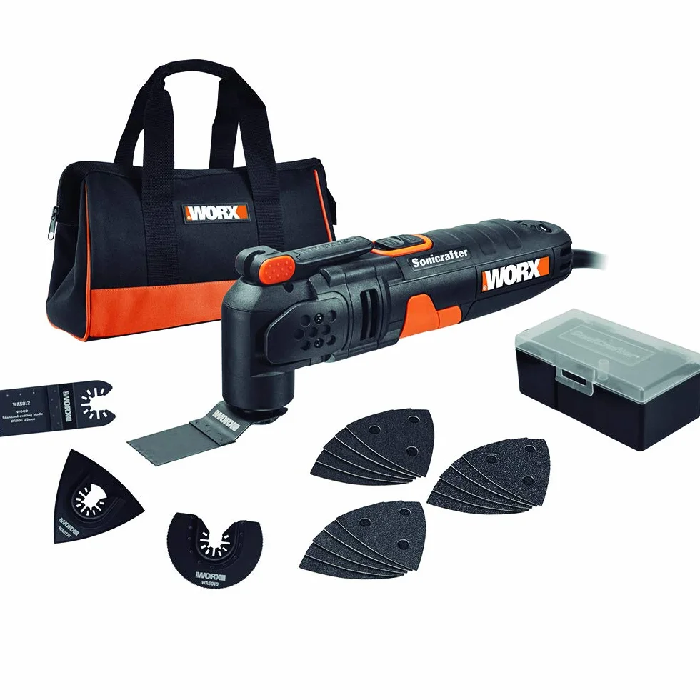 WORX WX679 Sonicrafter narzędzie wielofunkcyjne 250 W – cięcie, szlifowanie, piłowanie, skrobanie i wiele innych za pomocą jednego urządzenia – szybka wymiana akcesoriów