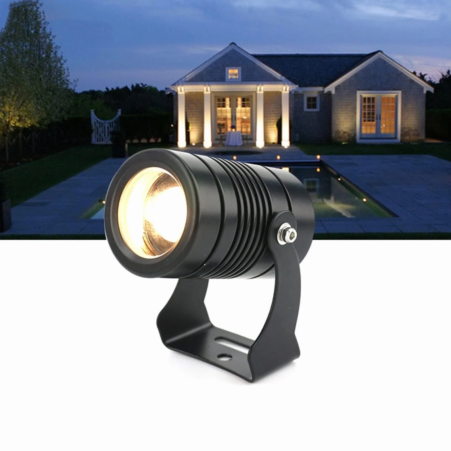 Reflektor podłogowy - Zewnętrzne reflektory LED, wąski reflektor wiązkowy IP67, reflektor wiązkowy LED, zewnętrzny projektor ścienny, reflektor do zdalnego oświetlenia zewnętrznego(ciepły biały 300
