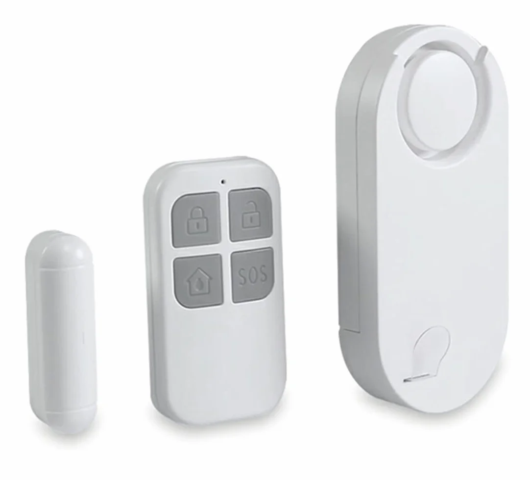 ThreeH Bezprzewodowy czujnik alarmu do drzwi z pilotem 130 dB Anti-Theft Syrena magnetyczna długa gotowość, niski alarm, do domu, sklepu, garażu
