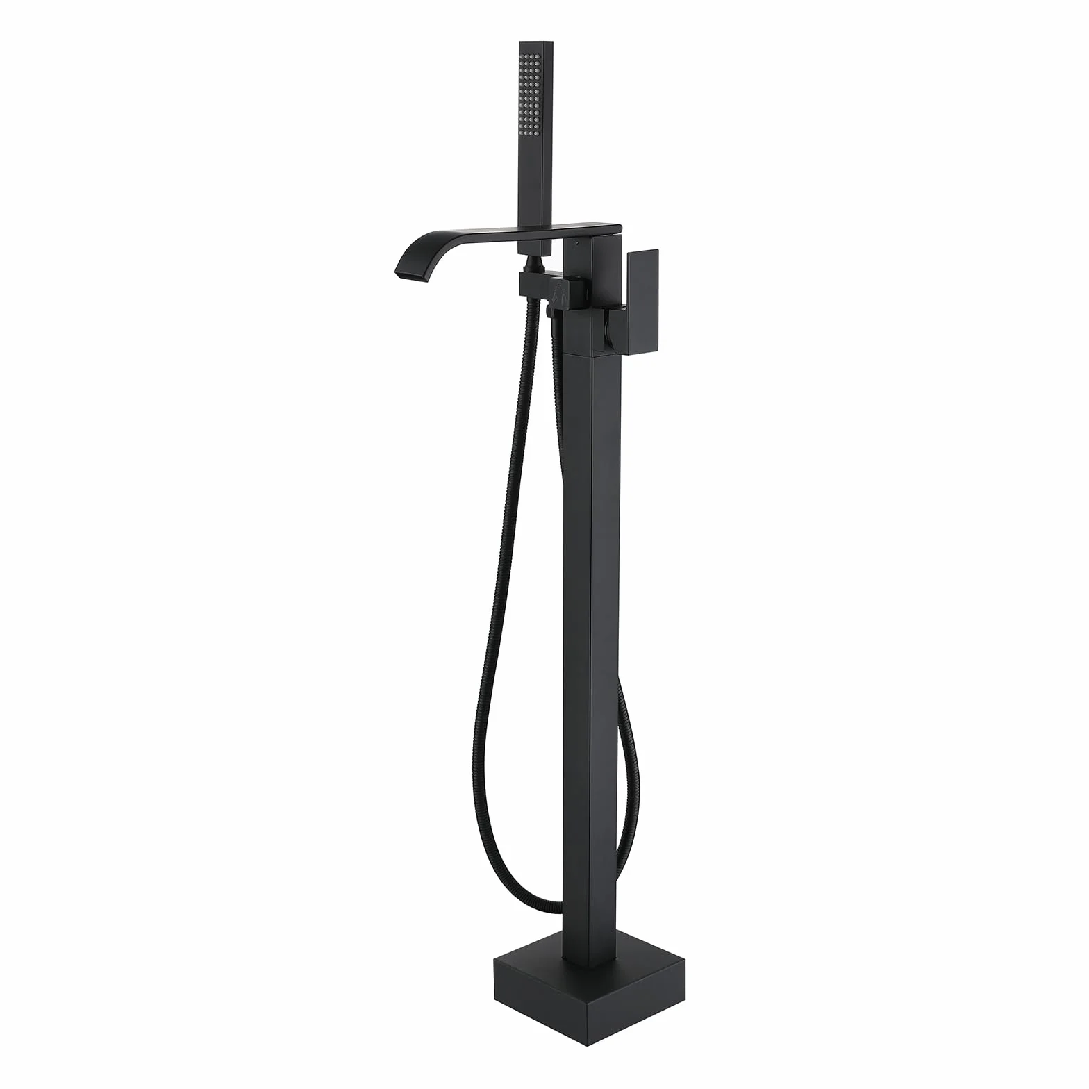 Bateria Wannowa Z Prysznicem, Wodospadem, Kran Do Wanny, Bateria Wannowa, Bateria Wodospadowa, Wolnostojąca Wanna, Obrotowa, Jednouchwytowa, Ciepła I Zimna Woda, Chrom, Czarny, A