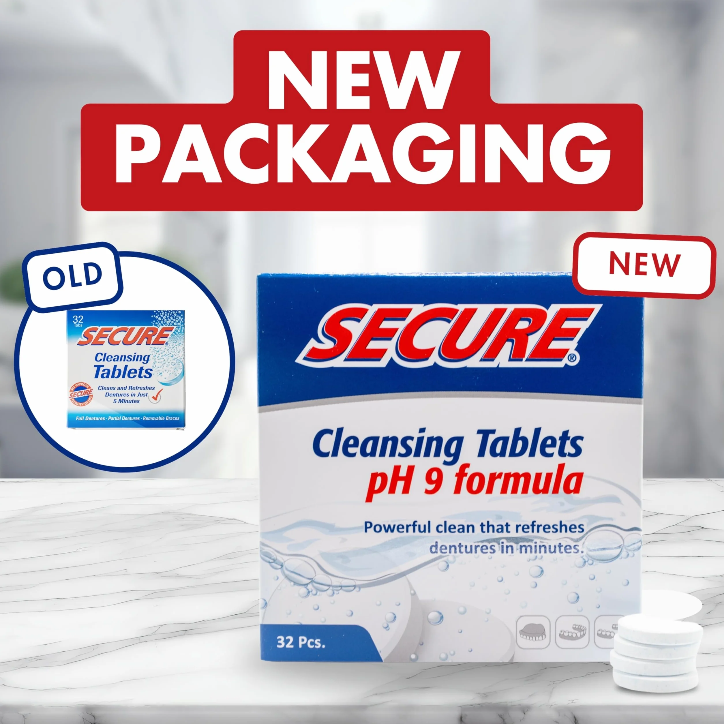 Secure – tabletki do czyszczenia zębów – 32 tablety od Secure Denture Adhesive