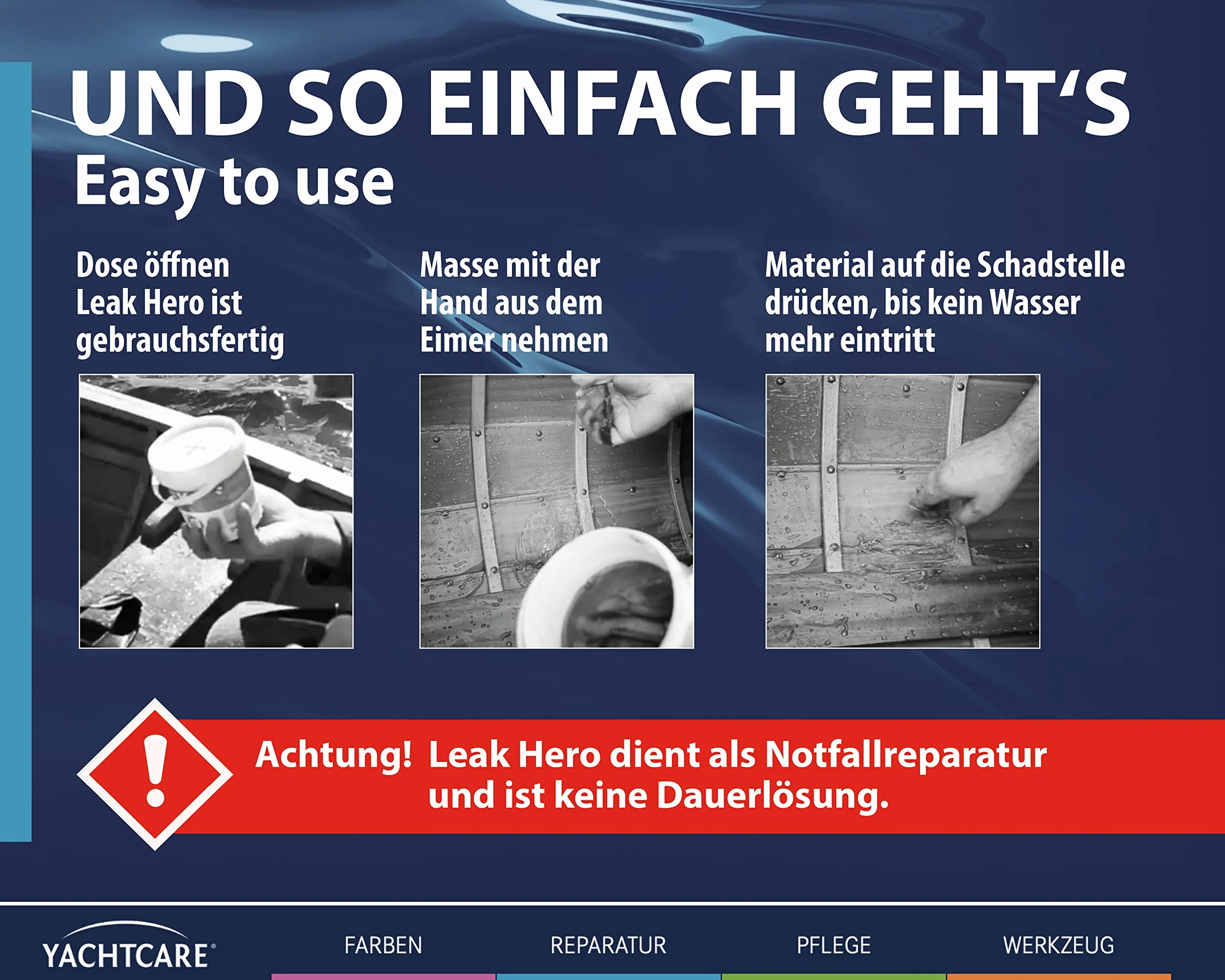 Yachtcare Leak Hero 625ML – uszczelnienie wycieku w sytuacjach awaryjnych zawsze na pokładzie