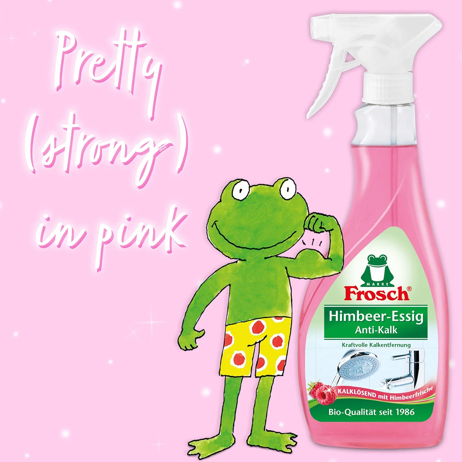Frosch Mimbeer-ocet środek do czyszczenia zapobiegający osadzaniu się kamienia butelka z rozpylaczem 1 x 500 ml