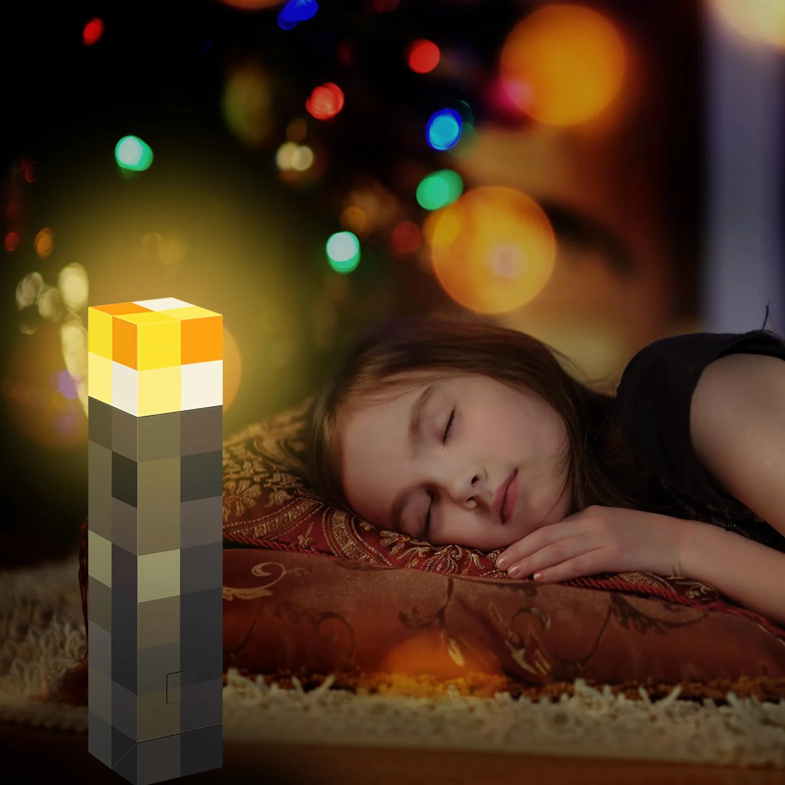 Kssvzz Lampka nocna LED na ścianę w kształcie pochodni, 28 cm podświetlana pochodnia ścienna z pilotem zdalnego sterowania, ładowana przez USB, lampka nocna do salonu, sypialni, pokoju gier, 8 kolorów