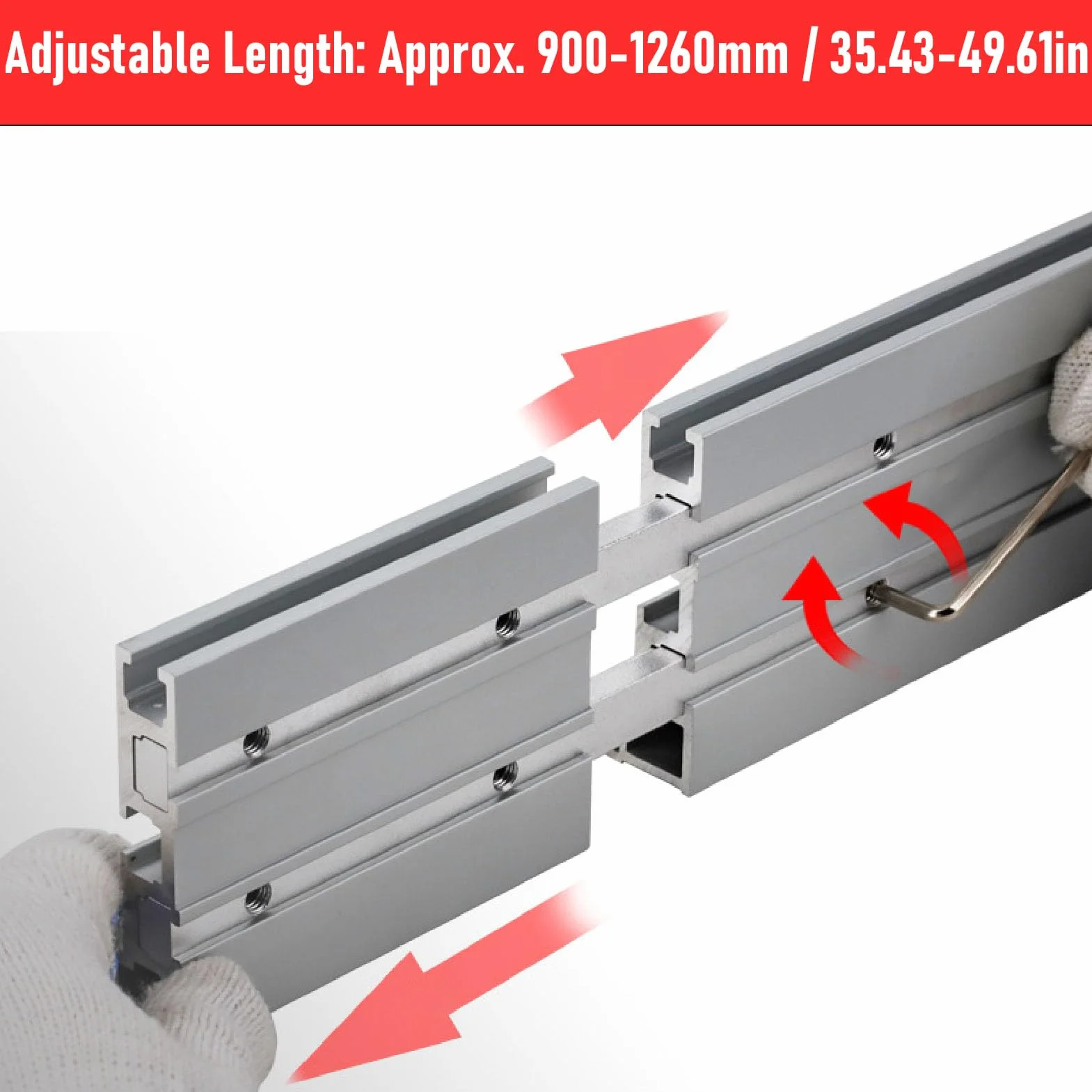 Generic Przykładnica Ukośna Solidna i Trwała Prowadnica Stołowa Ukośna Zapewniająca Dokładne Rozwiązania Cięcia Wykonana ze Stopu Aluminium 900-1260 Mm