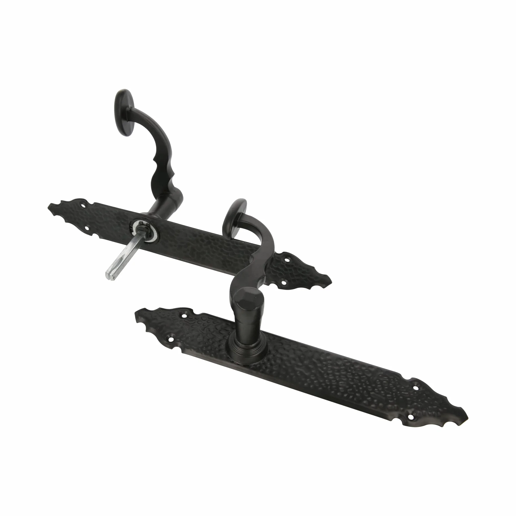 Amig Rustykalny zestaw uchwytów płyta młotkowana 280 x 45 mm stalowa czarny