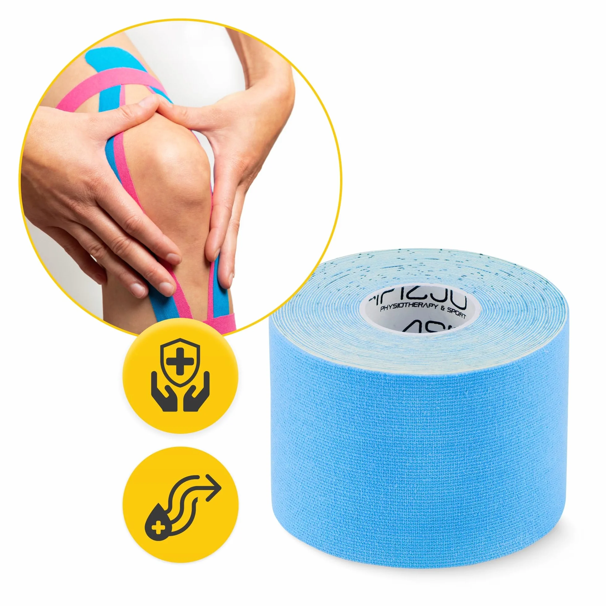 TAPE TEJPY KINESIOTAPING WODOODPORNE HIPOALERGICZNE TAŚMA PLASTRY KINESIO
