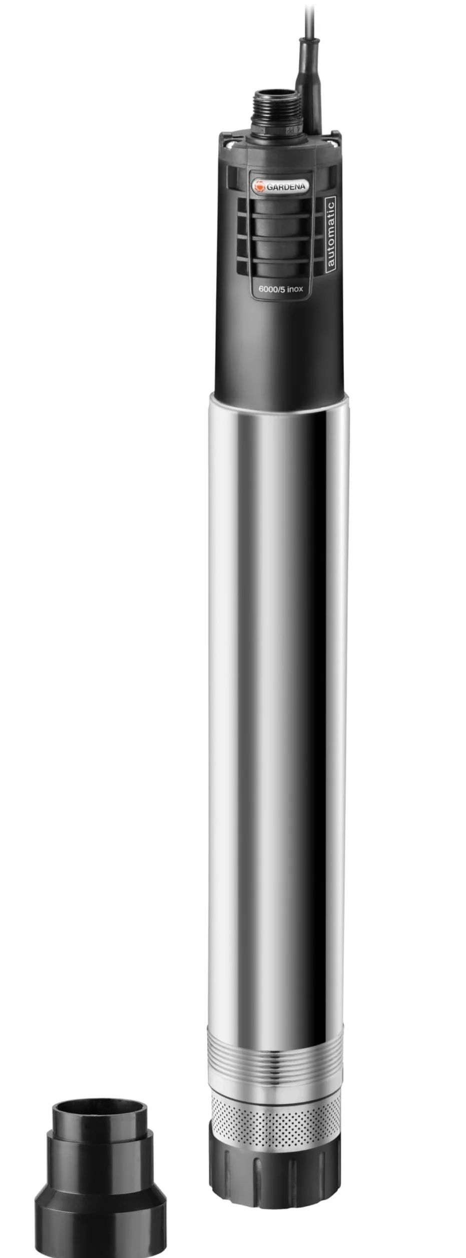Gardena pompa głębinowa Premium 6000/5 inox automatic: wydajność 6000 l/h, ze szlachetnej stali nierdzewnej, automatyczna pompa zanurzeniowa z zabezpieczeniem przed pracą na sucho (1499-20)