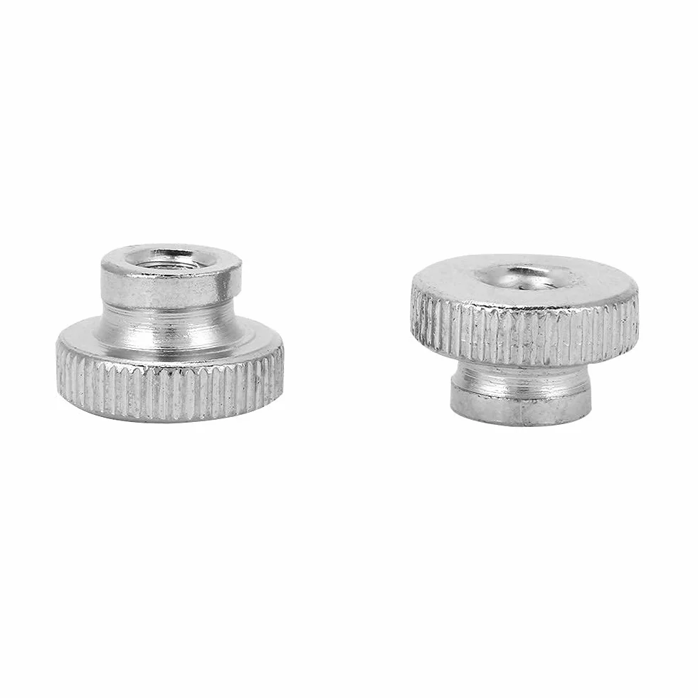 M3 M4 M5 M6 M8 M10 Vernickelter Kohlenstoffstahl Handfest Rändelmuttern Griff mit Muttern(M65pcs)